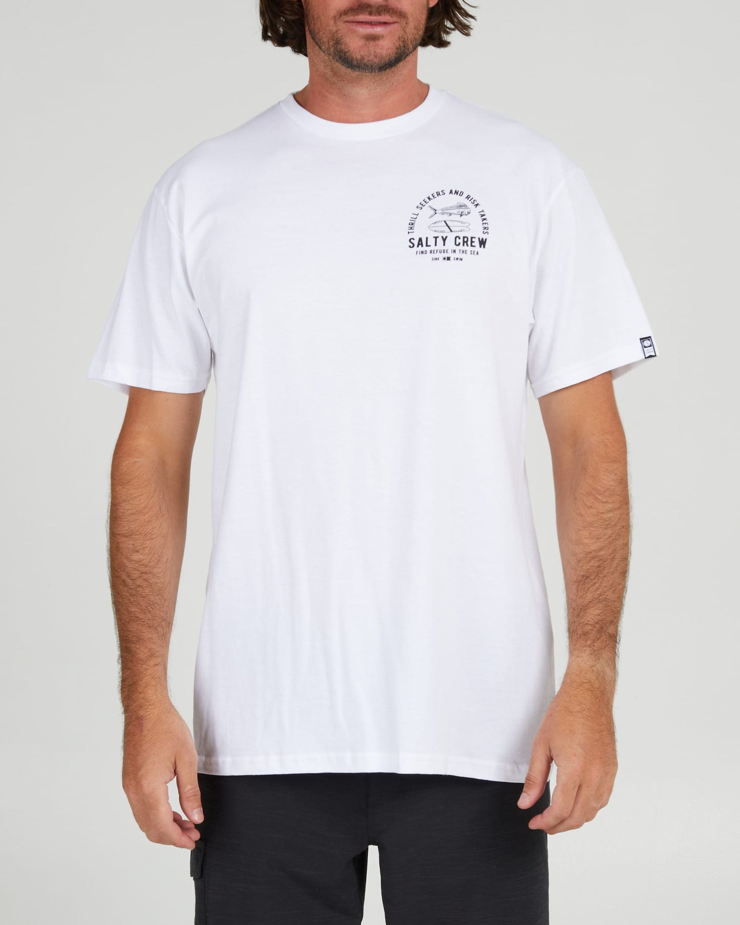 Salty crew T-SHIRTS S/S LATERAL LINE STANDARD S/S TEE - White in White