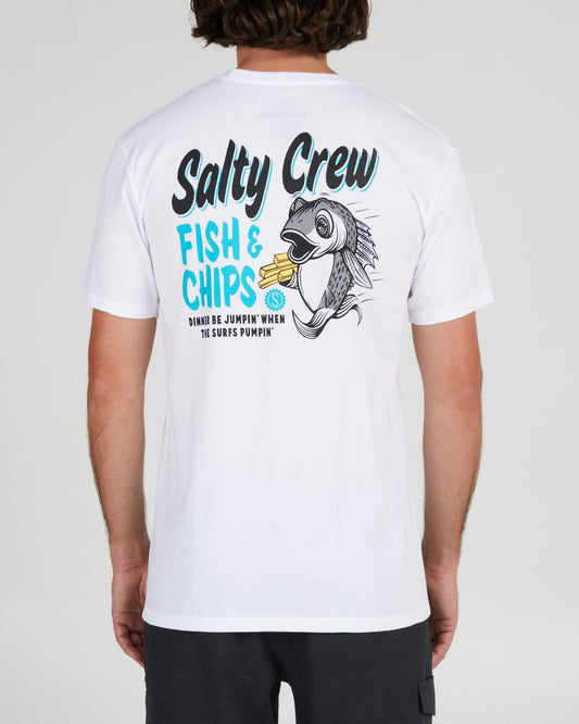 Salty crew T-SHIRT S/S FISH AND CHIPS PREMIUM S/S TEE - White in White