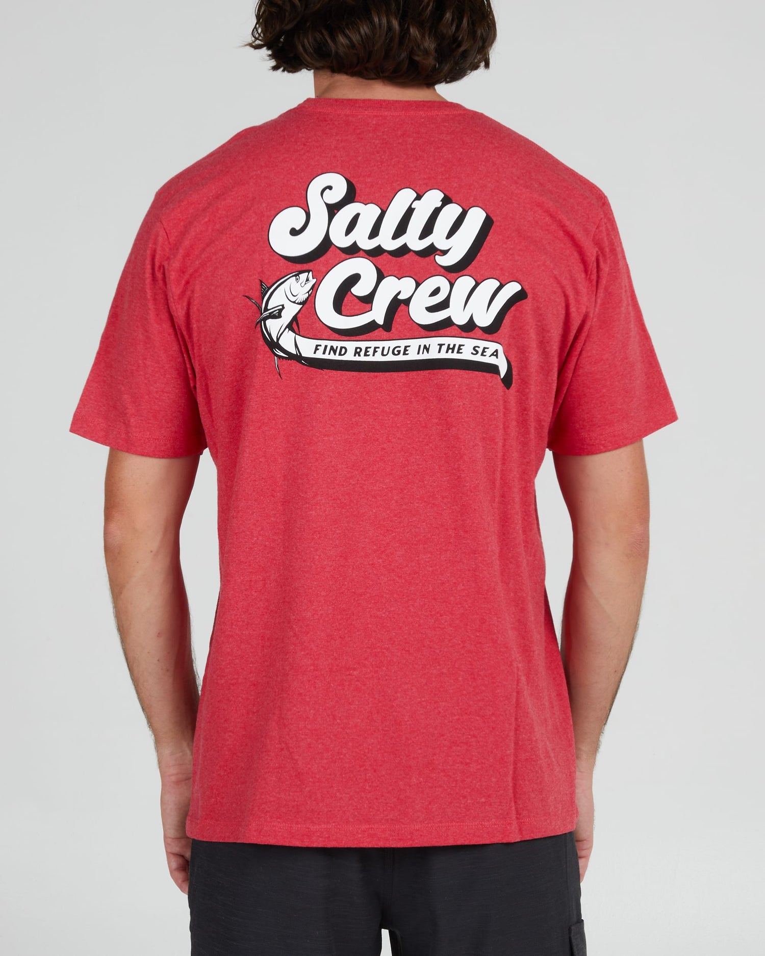 Salty crew T-SHIRTS S/S SWIFT WATER STANDARD S/S TEE - Red Heather in Red Heather