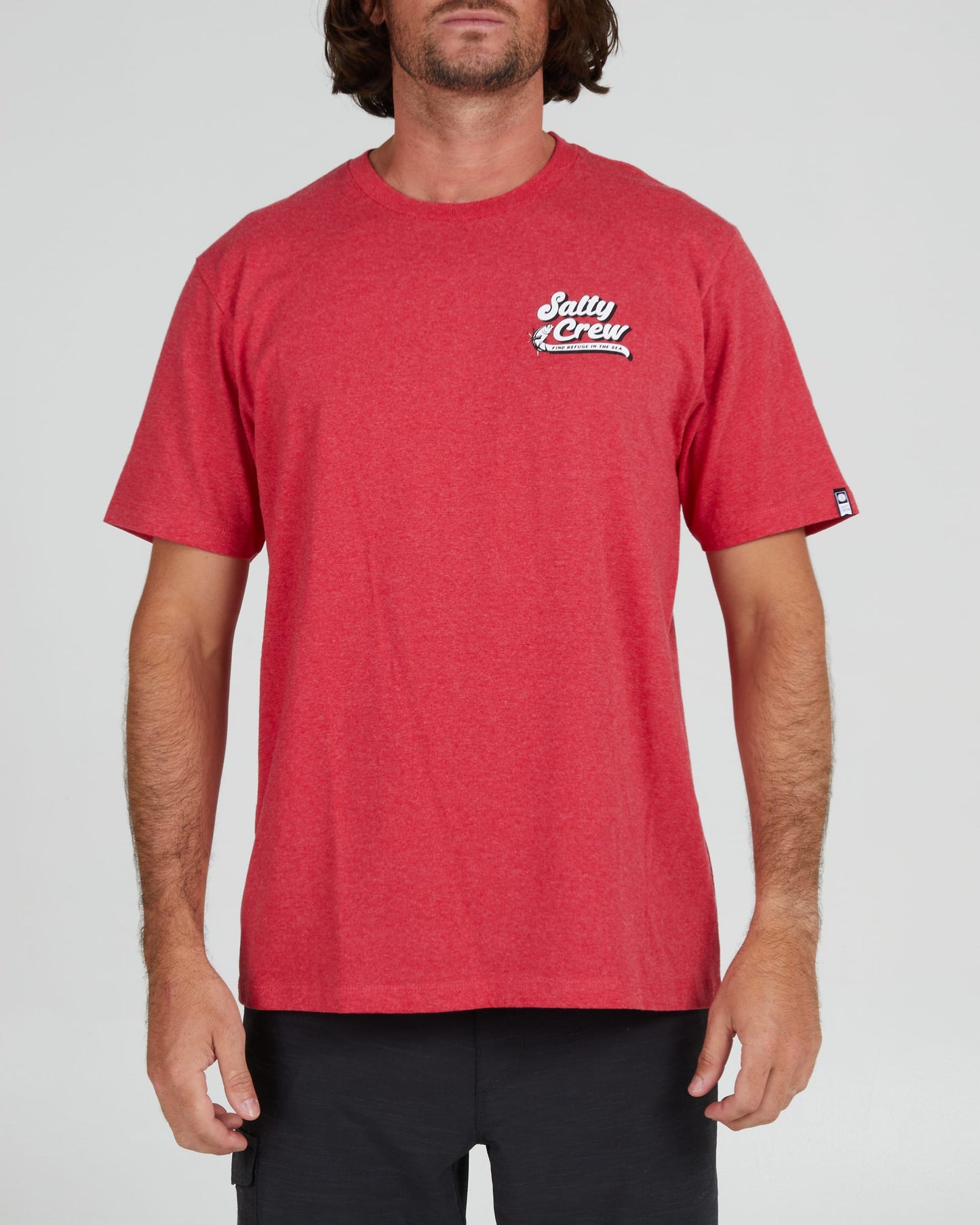 Salty crew T-SHIRTS S/S SWIFT WATER STANDARD S/S TEE - Red Heather in Red Heather