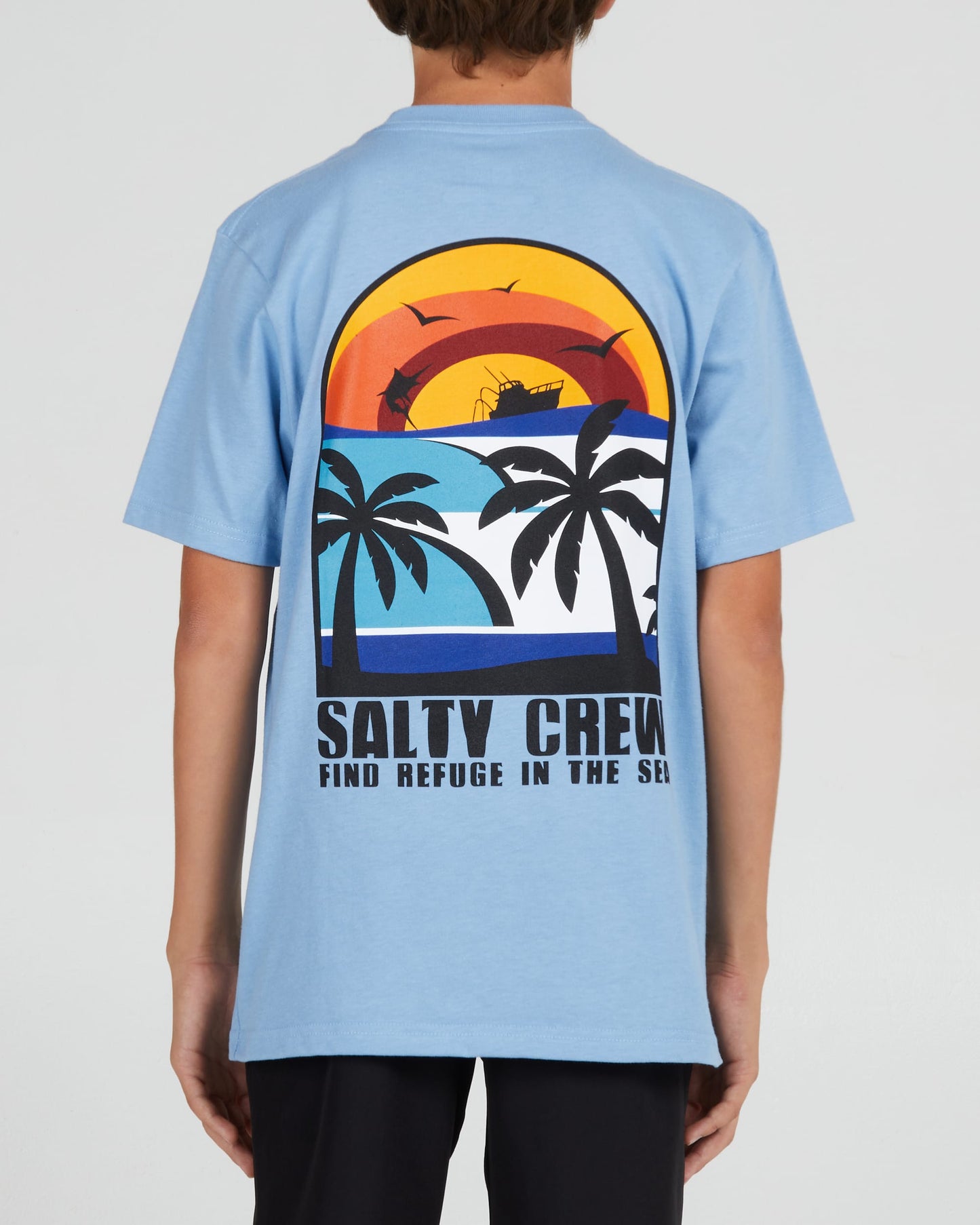 Salty crew T-SHIRTS S/S BEACH DAY BOYS S/S TEE - Marine Blue in Marine Blue