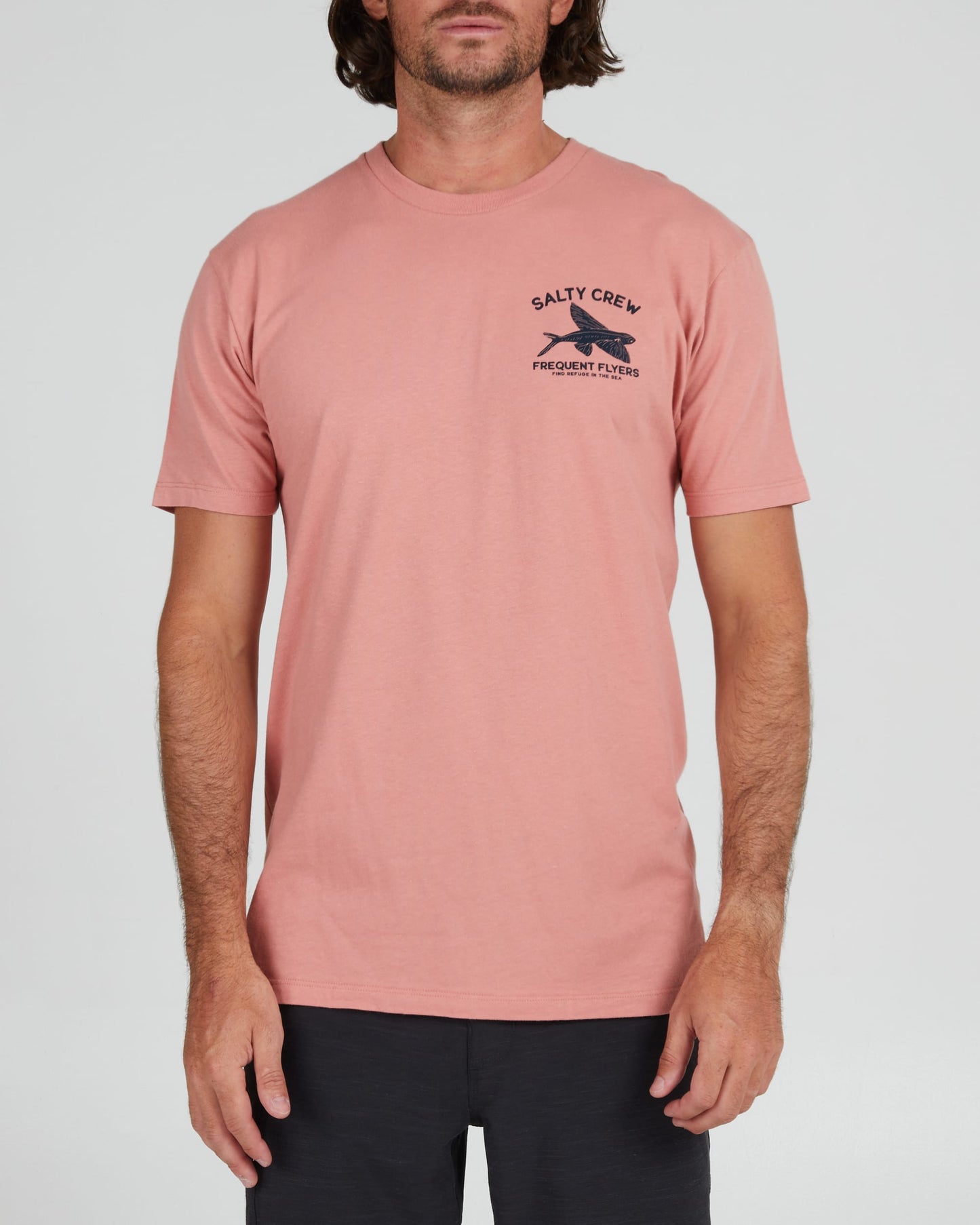 Salty crew T-SHIRTS S/S FREQUENT FLYER PREMIUM S/S TEE - Coral in Coral