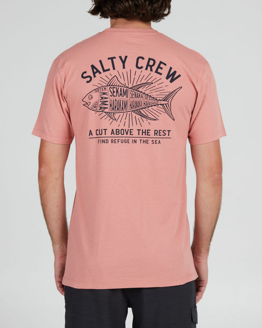 Salty crew T-SHIRT S/S CUT ABOVE PREMIUM S/S TEE - Coral in Coral