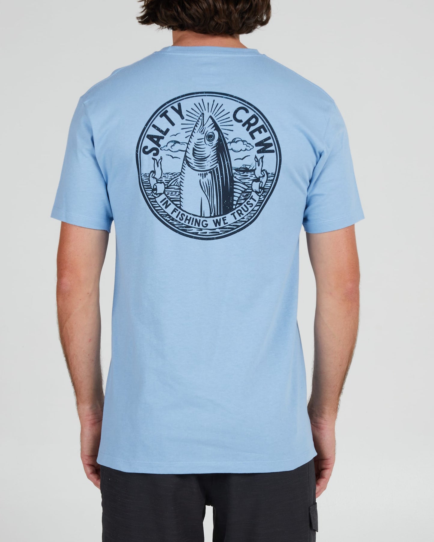 Salty crew T-SHIRTS S/S IN FISHING WE TRUST S/S TEE - Marine Blue in Marine Blue