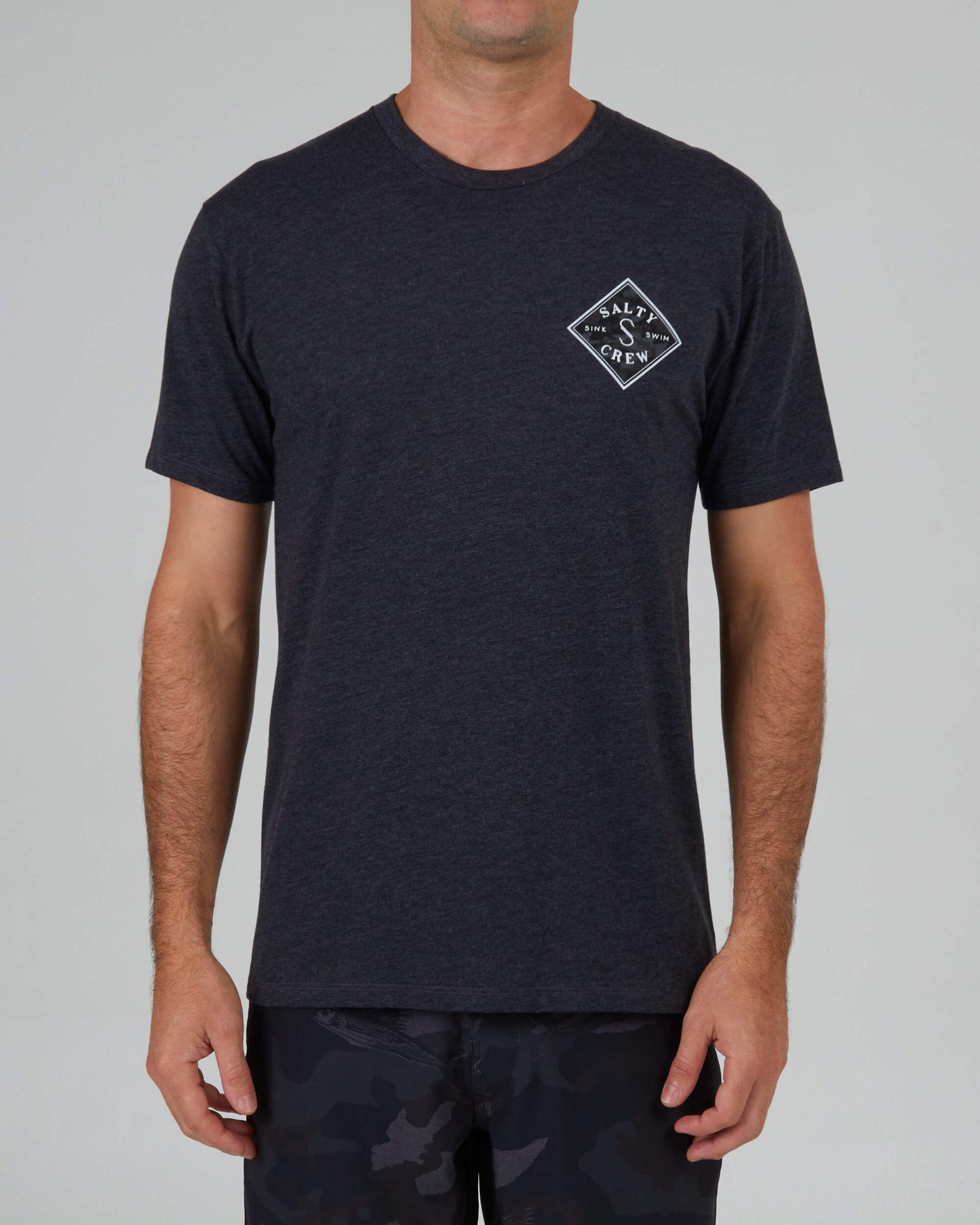 Salty crew T-SHIRTS S/S Tippet Camo Fill Prem S/S Tee - Charcoal Heather in Charcoal Heather