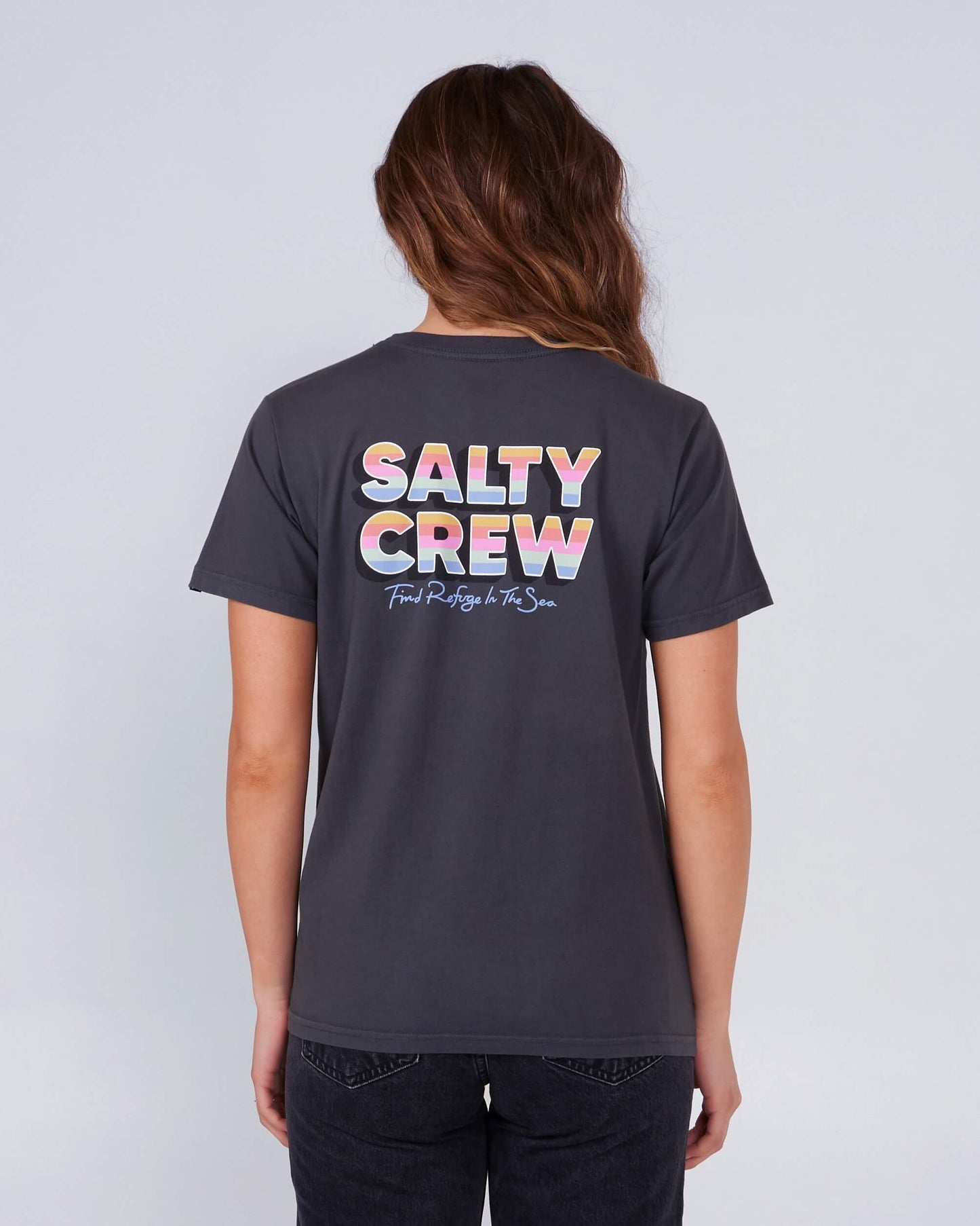 Salty Crew Dames - Zomertijd Boyfriend Tee - Charcoal
