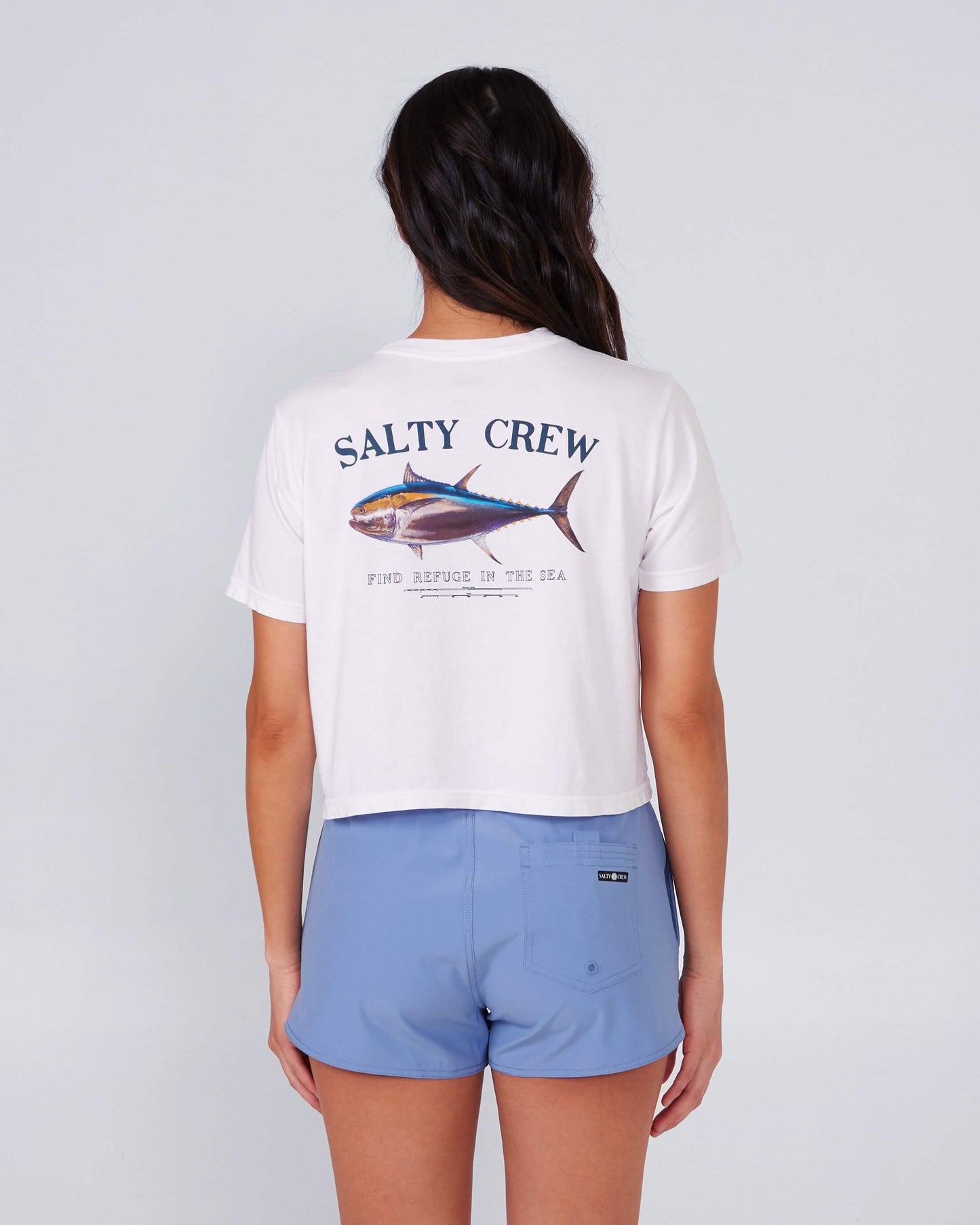 Salty Crew Womens - Big Blue Crop Tee - White