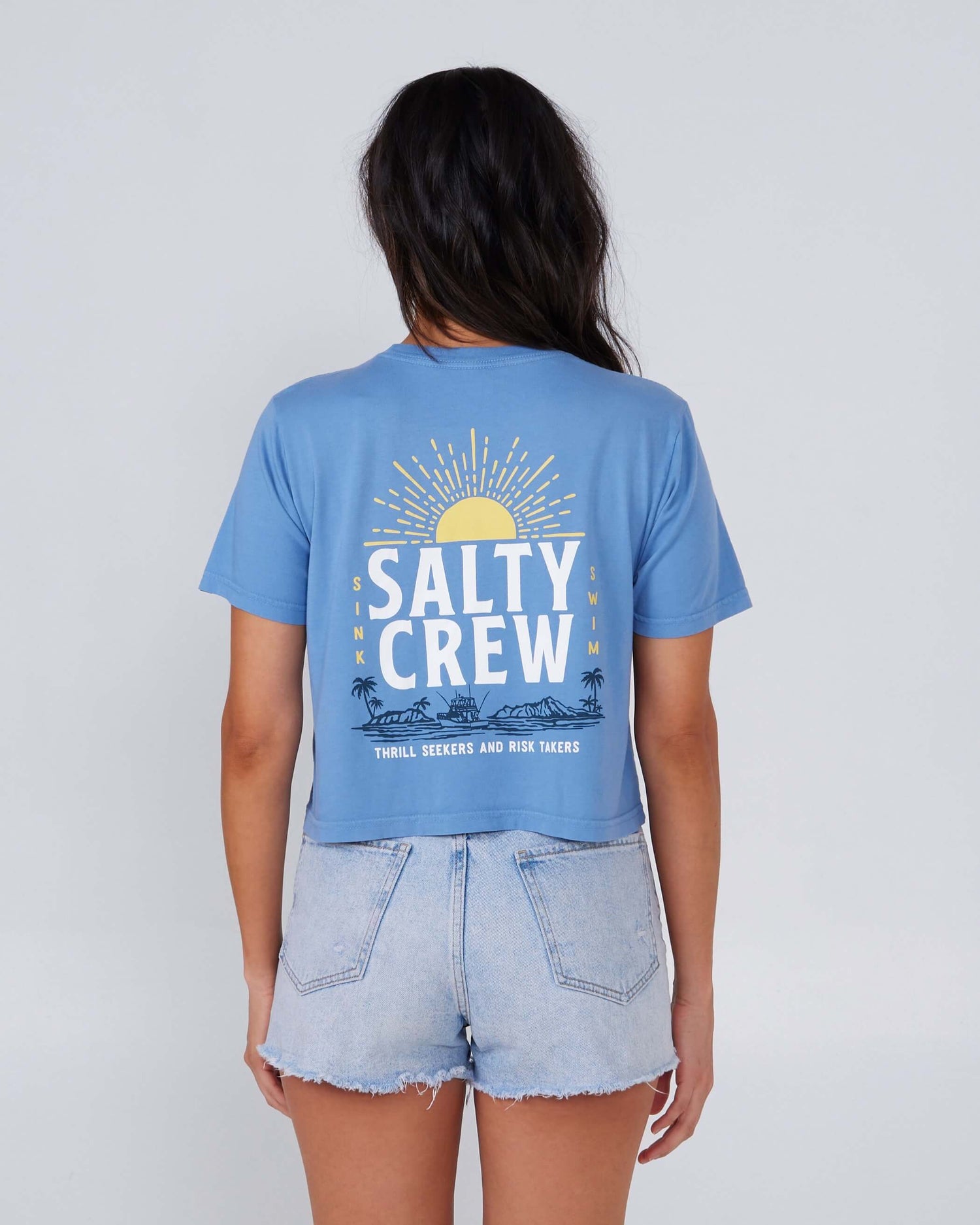 Salty Crew Mujer - Cruisin Crop Tee - Blue Atardecer