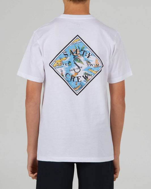 Salty crew T-SHIRTS S/S Tippet Tropics Boys S/S Tee - White in White