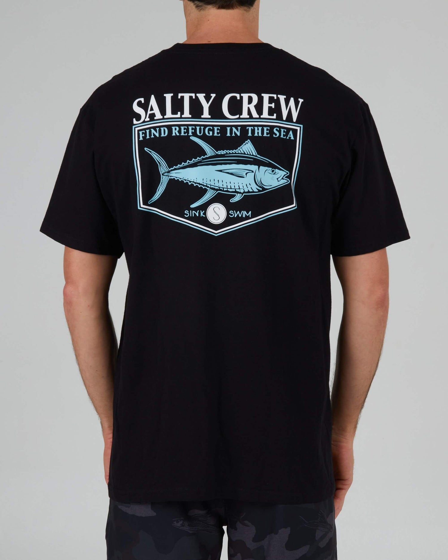 Salty crew T-SHIRTS S/S Angler Standard S/S Tee - Black in Black