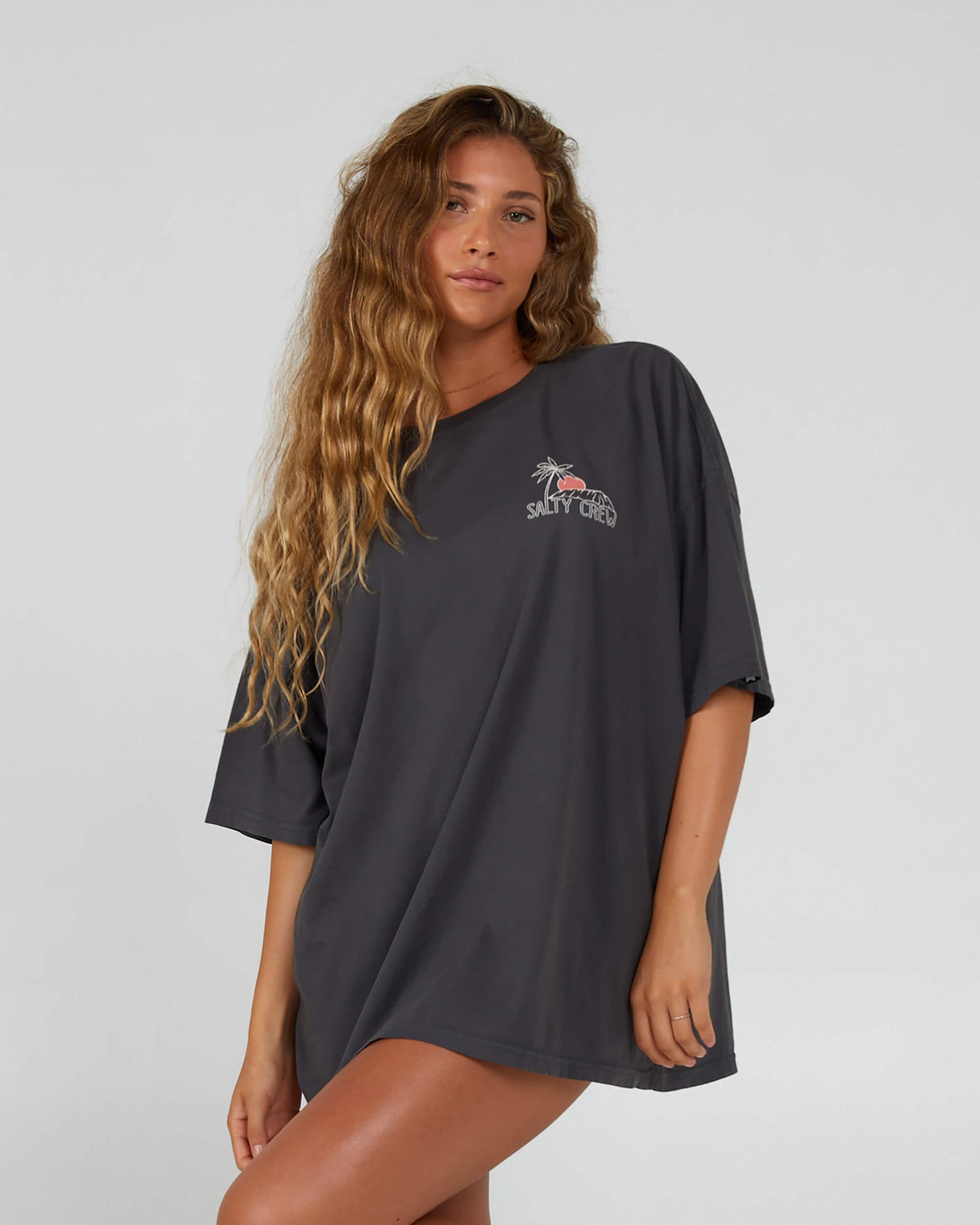 Salty Crew Mulher - Joy Cover Up Tee - Charcoal