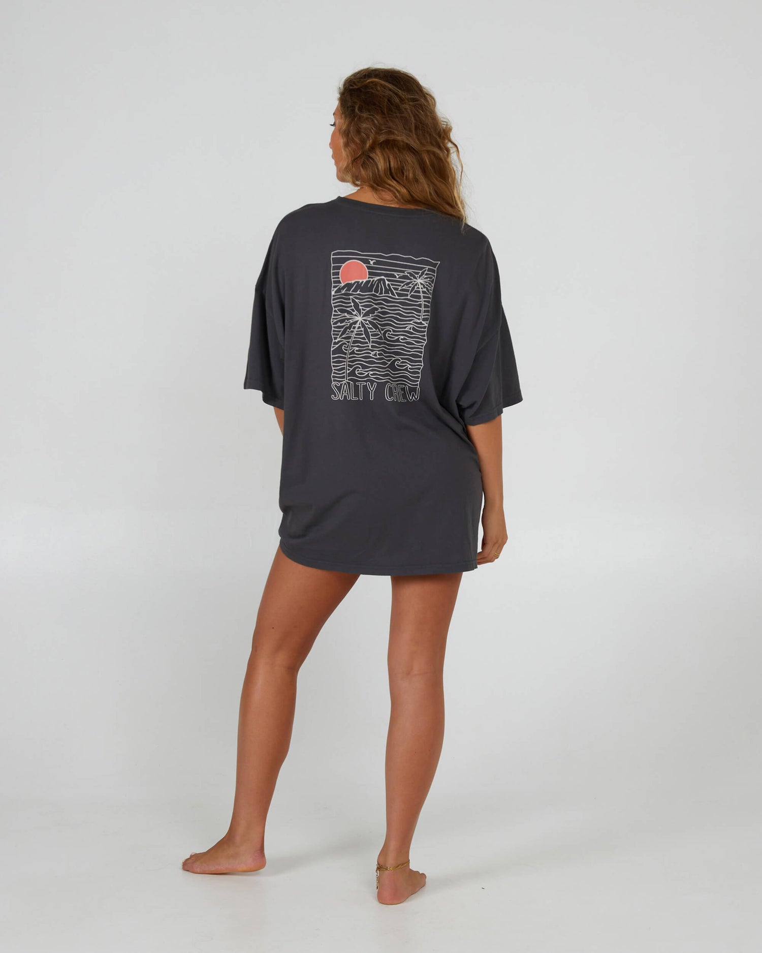 Salty Crew Dames - Blijde Omslag Tee - Charcoal