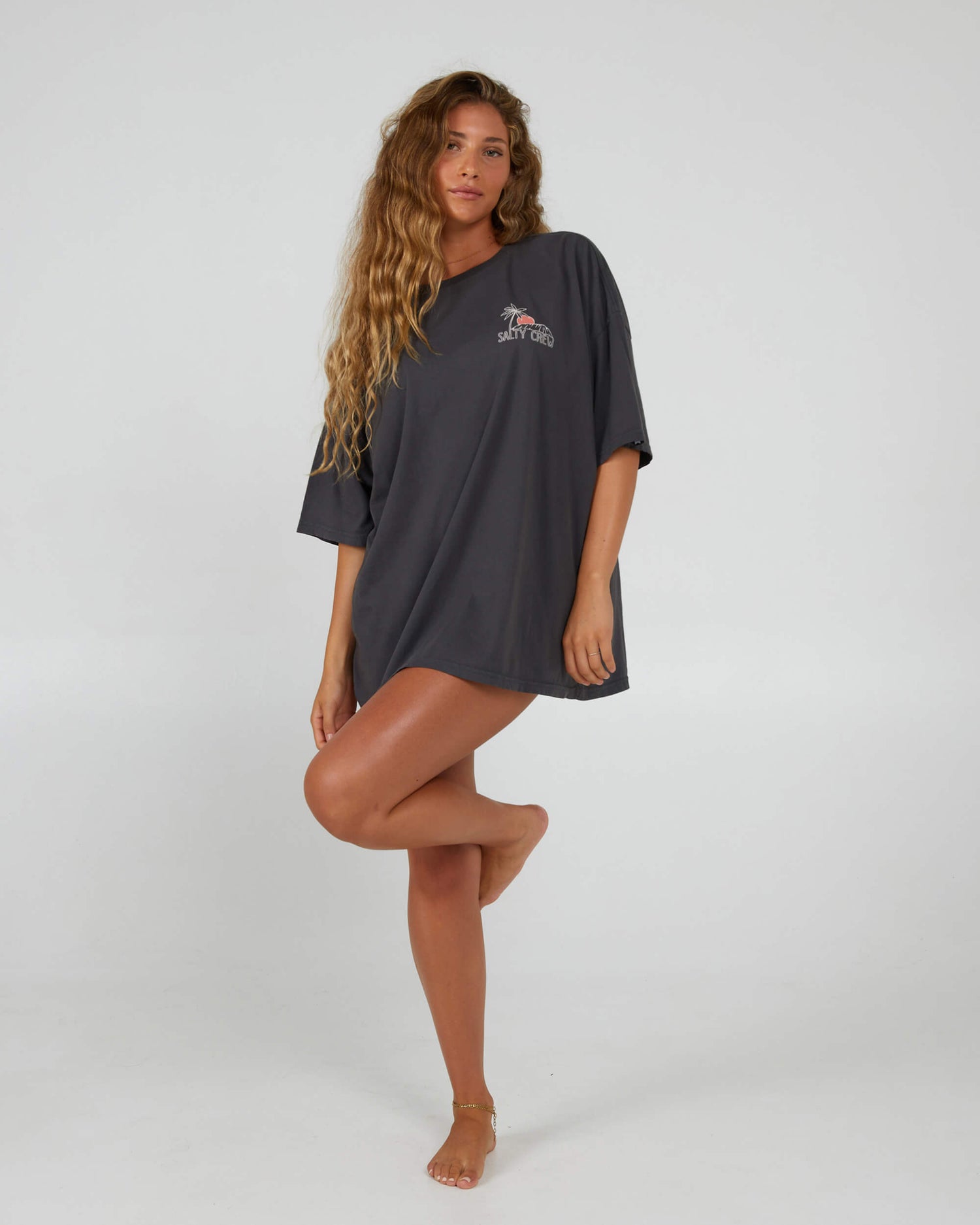 Salty Crew Dames - Blijde Omslag Tee - Charcoal