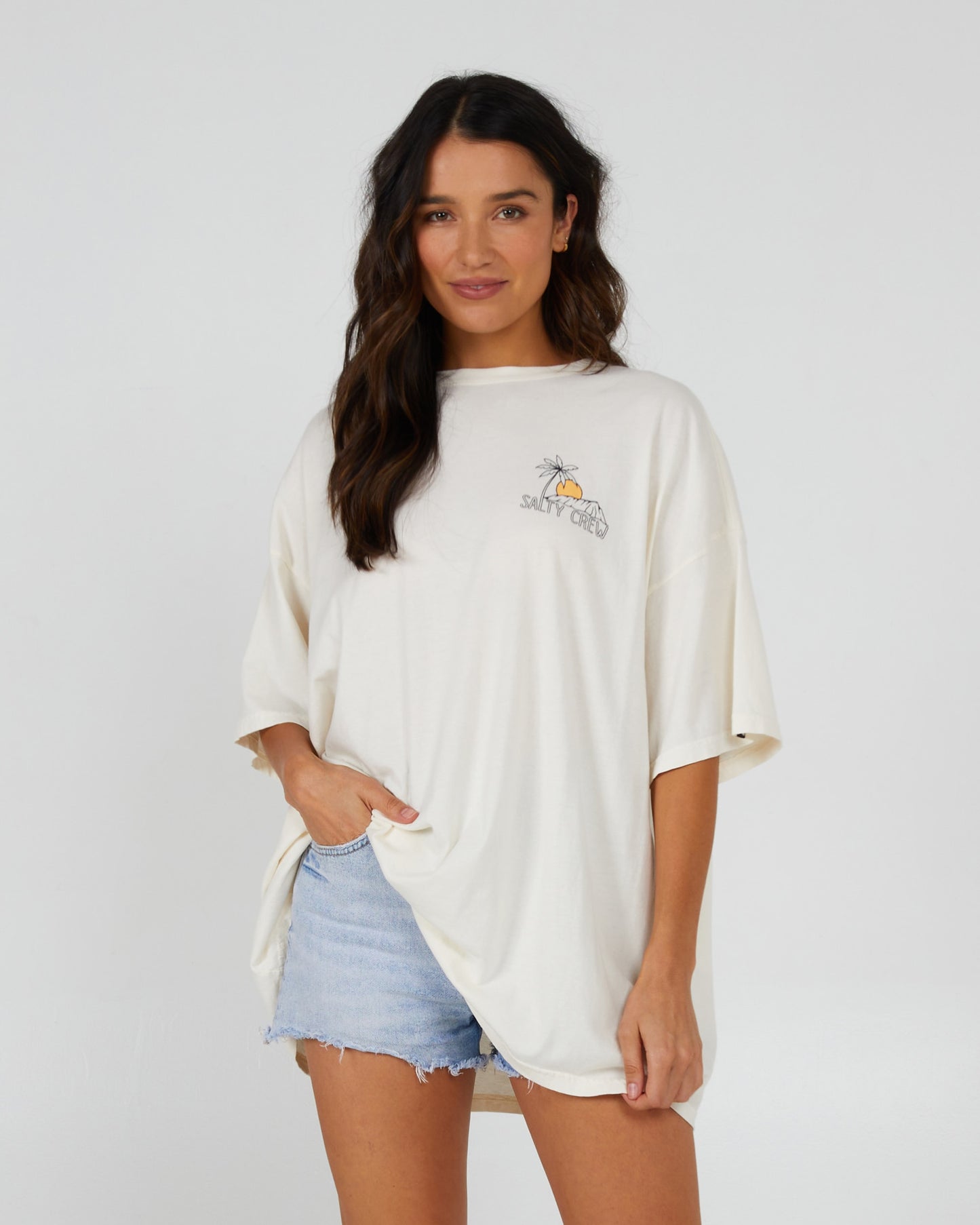 Salty Crew Womens - Joy Cover Up Tee - Off White