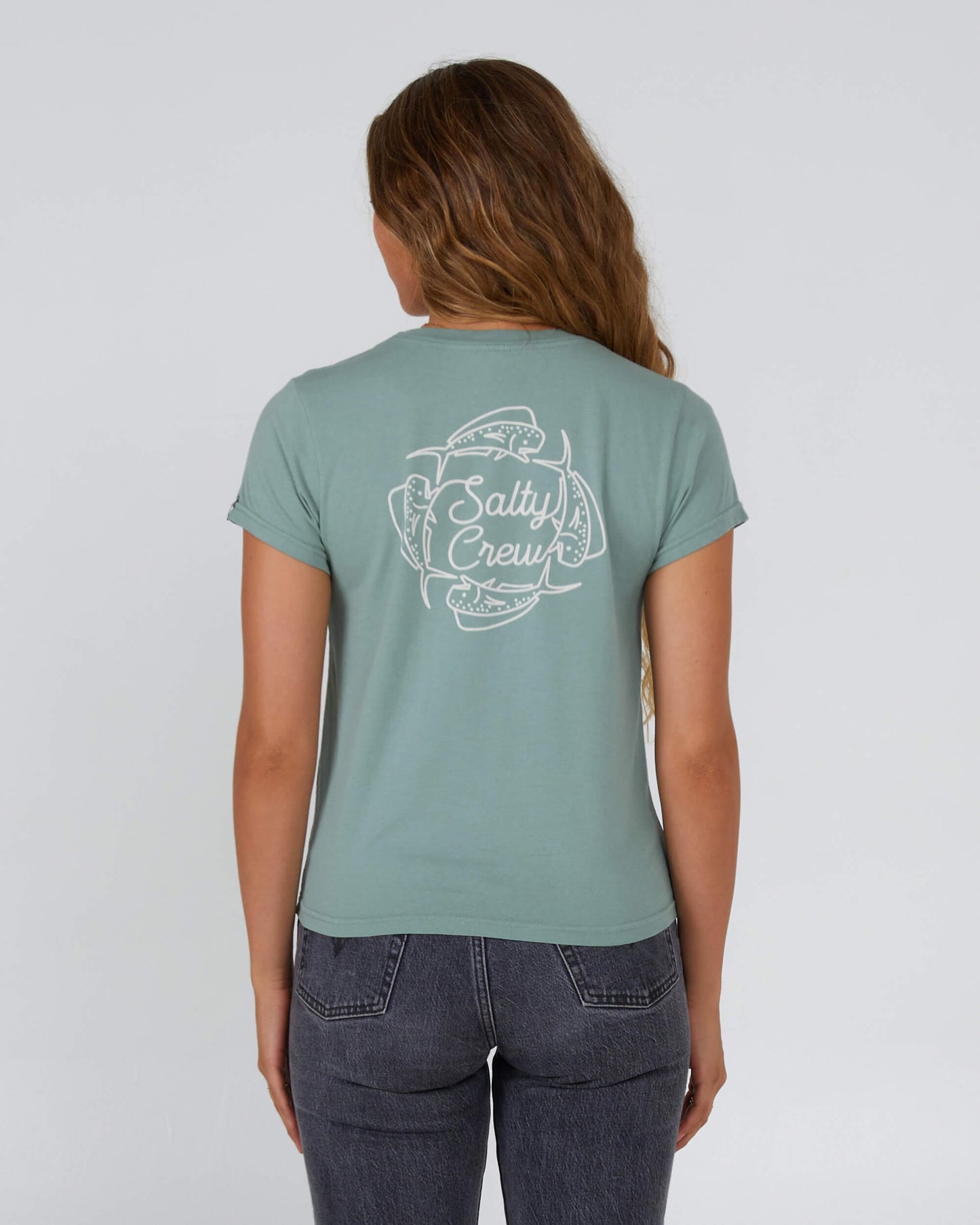 Salty Crew Dames - Getrokken in cirkels Modern Tee - Salie