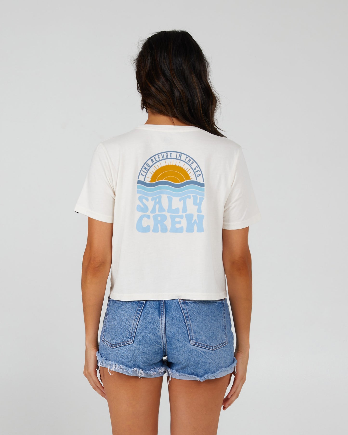 Salty Crew Donna - Crop Sundown Tee - Fuori White