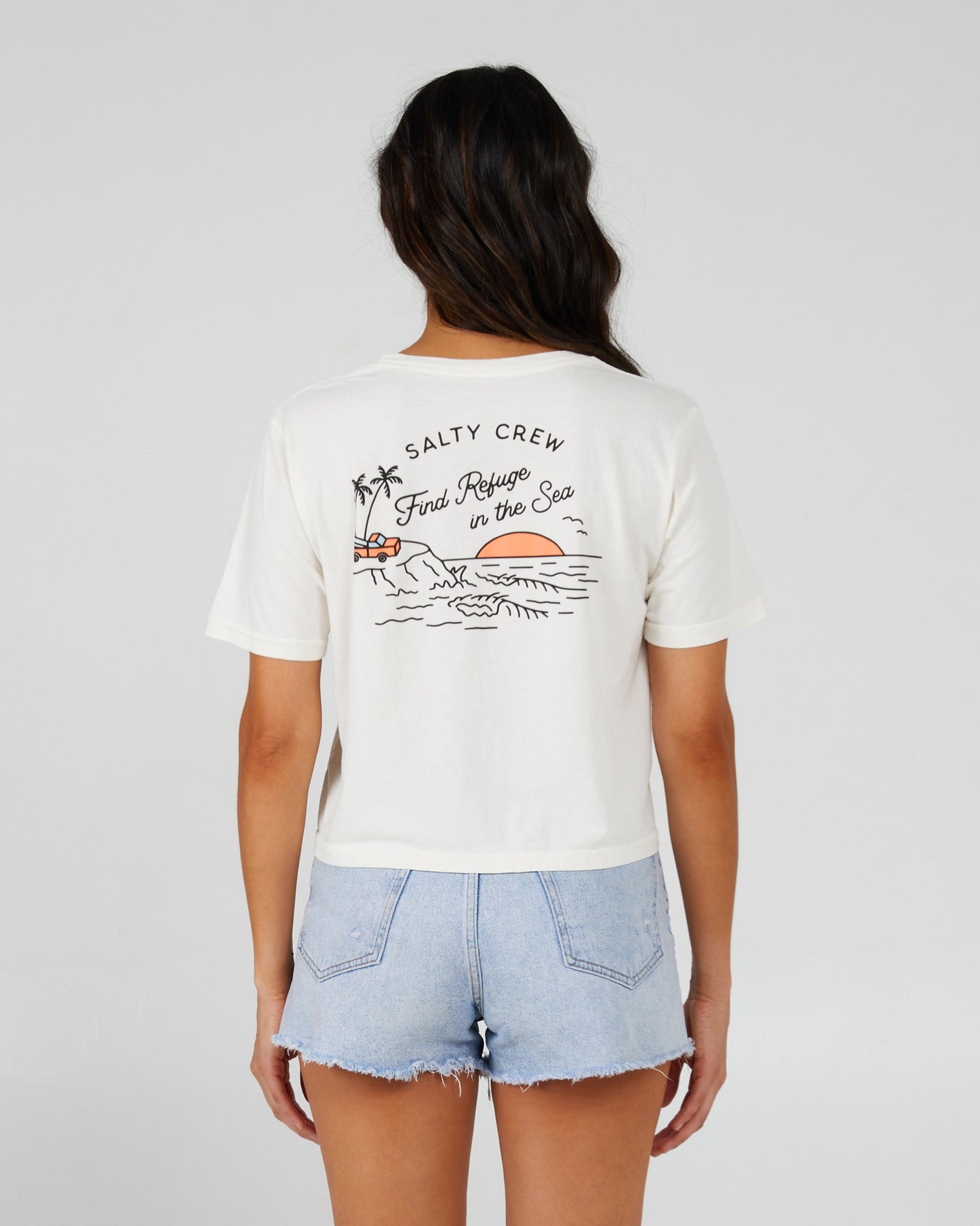 Salty Crew Womens - Lookout Crop Tee - Off White