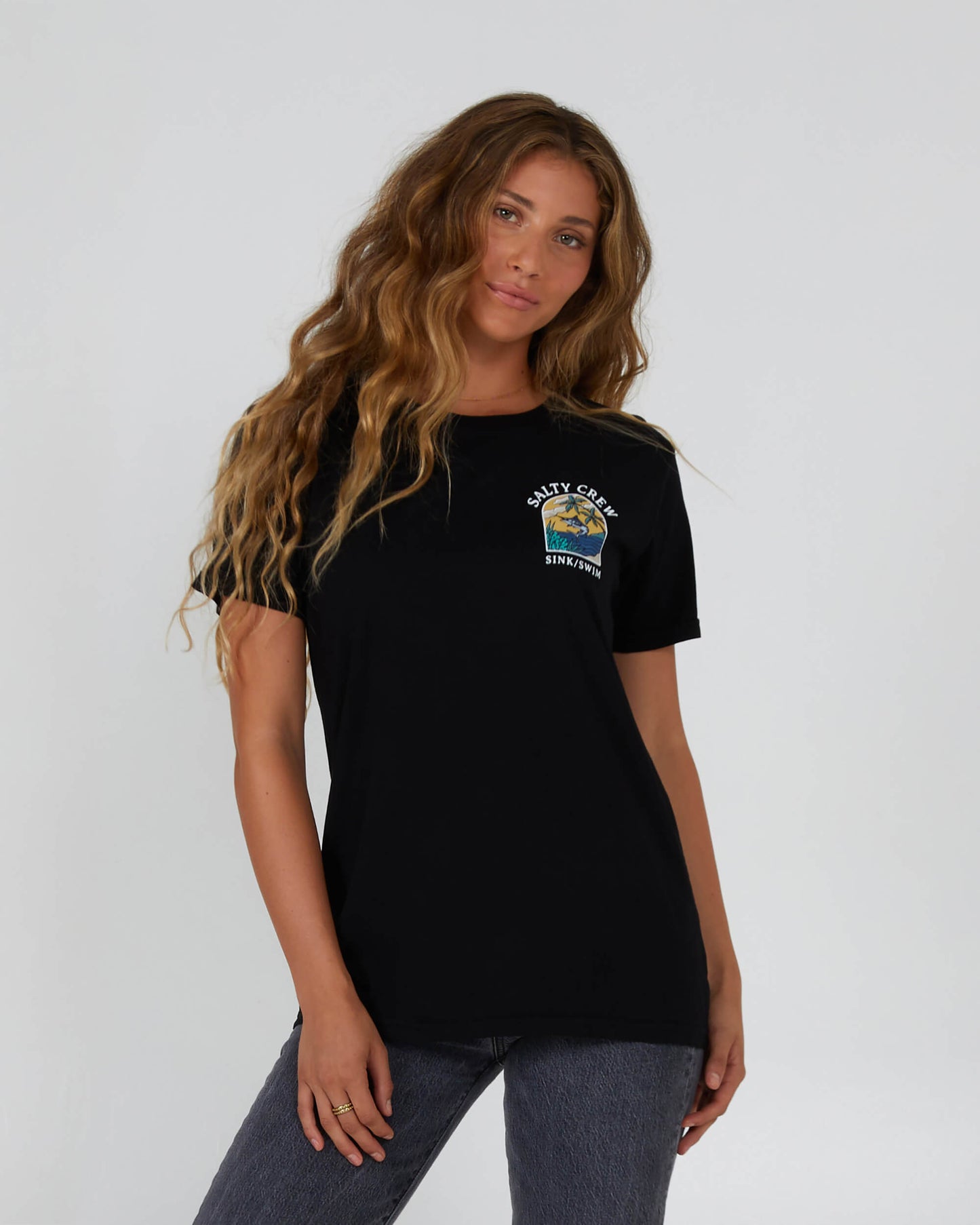 Salty Crew Mujeres - Sail Away Boyfriend Tee - Black