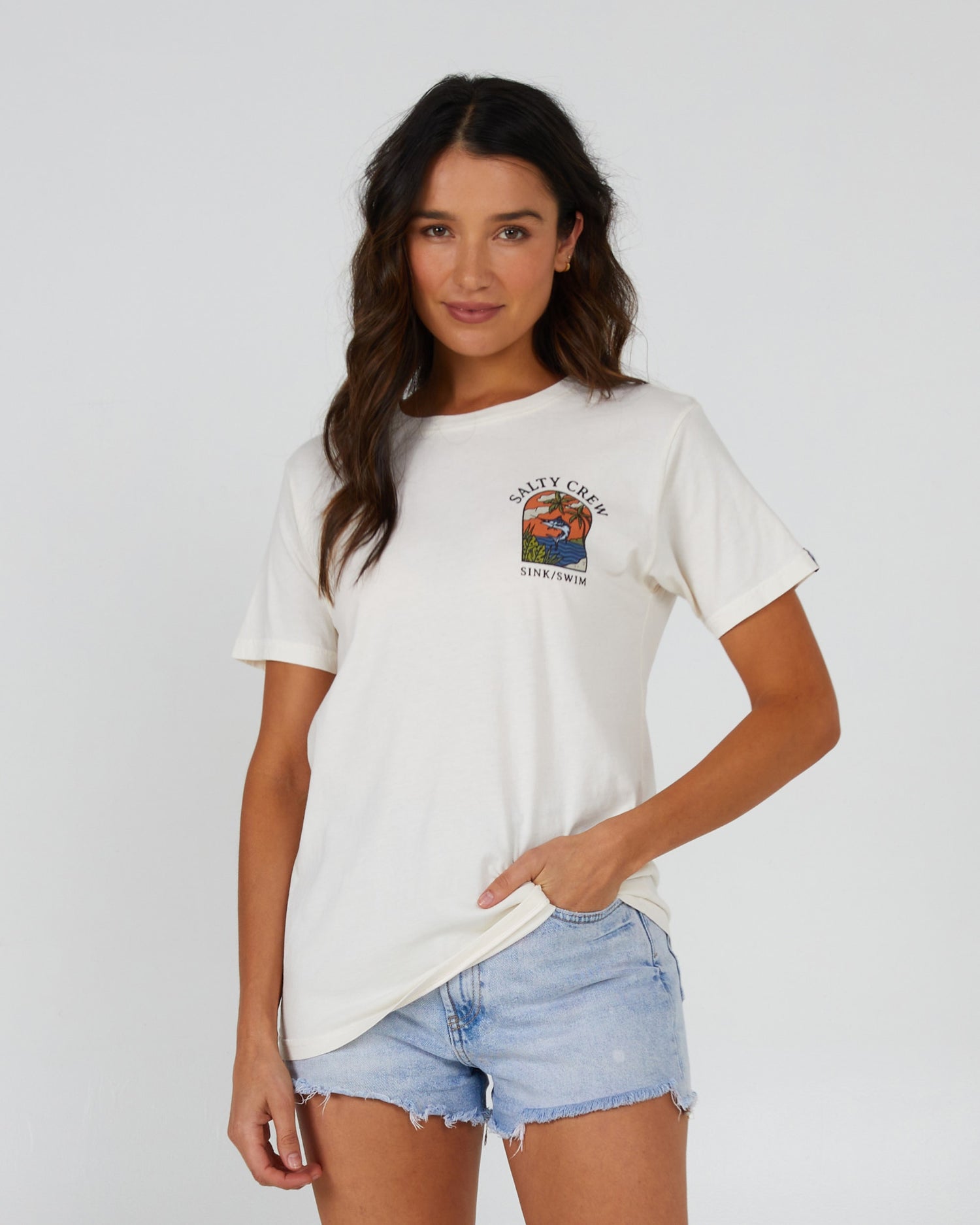 Salty Crew Dames - Zeil Weg Boyfriend Tee - Uit White