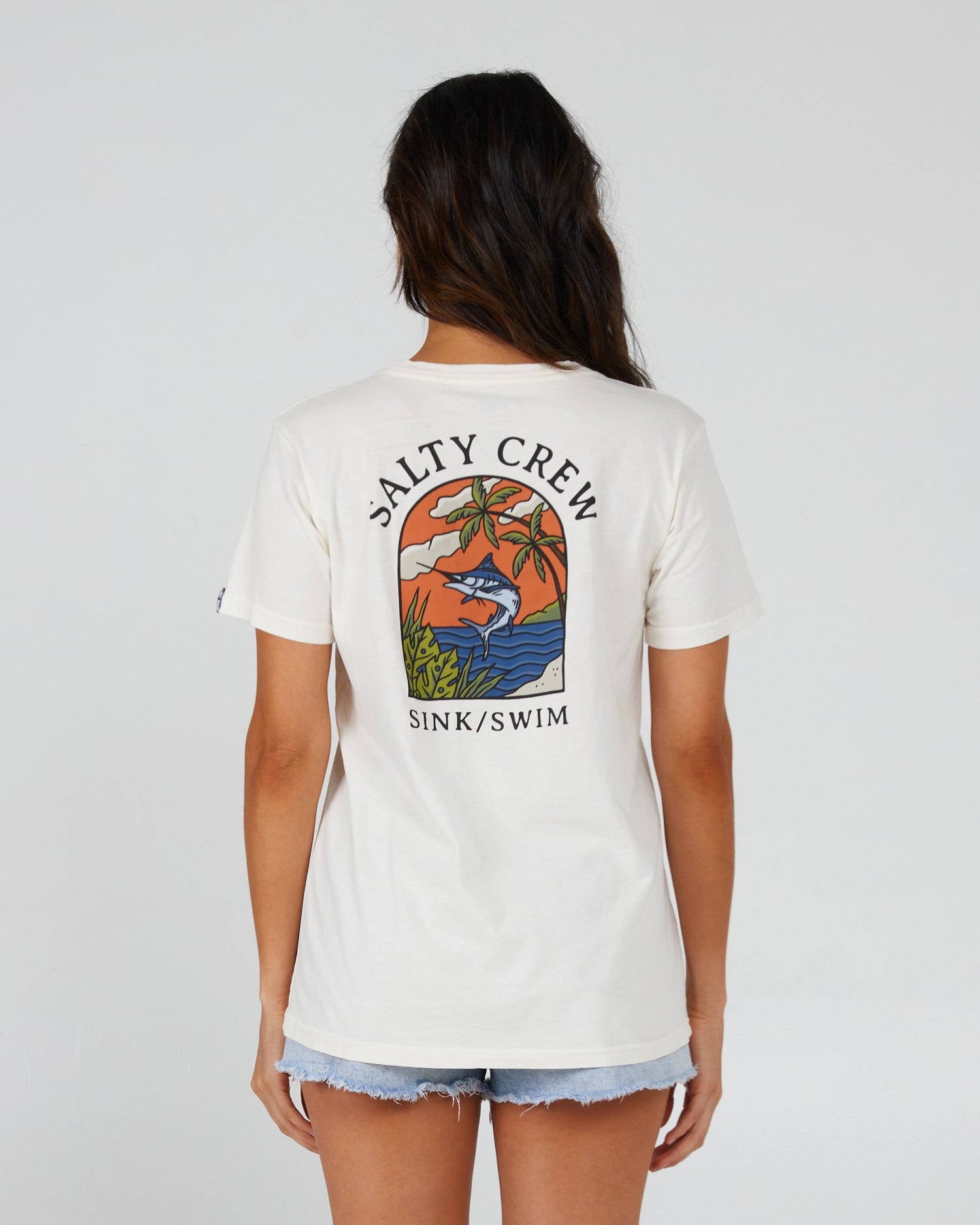 Salty Crew Mulher - Sail Away Boyfriend Tee - Fora White