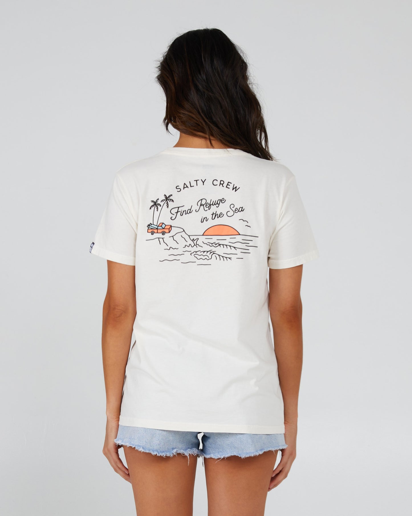 Salty Crew Mulher - Lookout Boyfriend Tee - Fora White