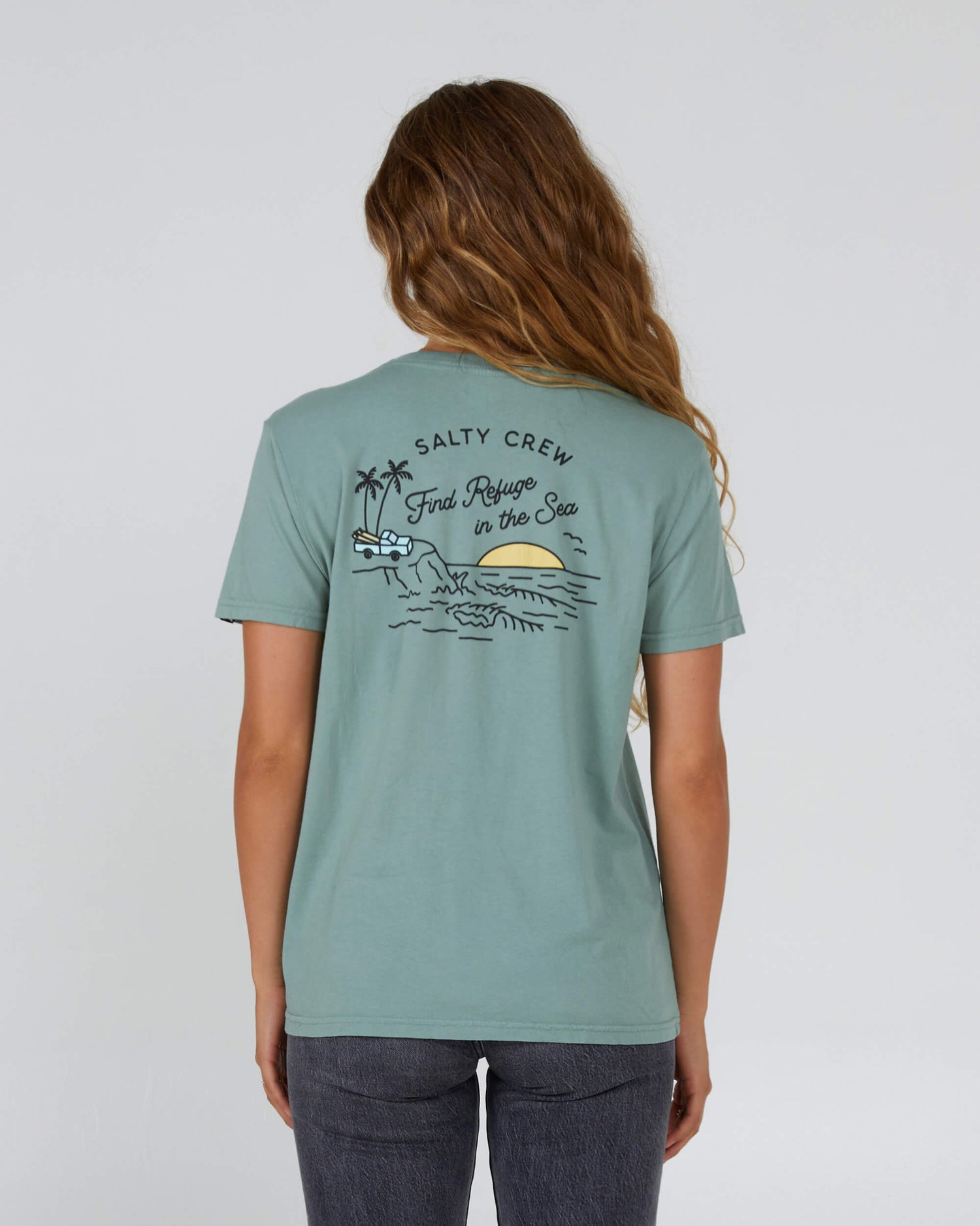 Salty Crew Mulher - Lookout Boyfriend Tee - Sálvia