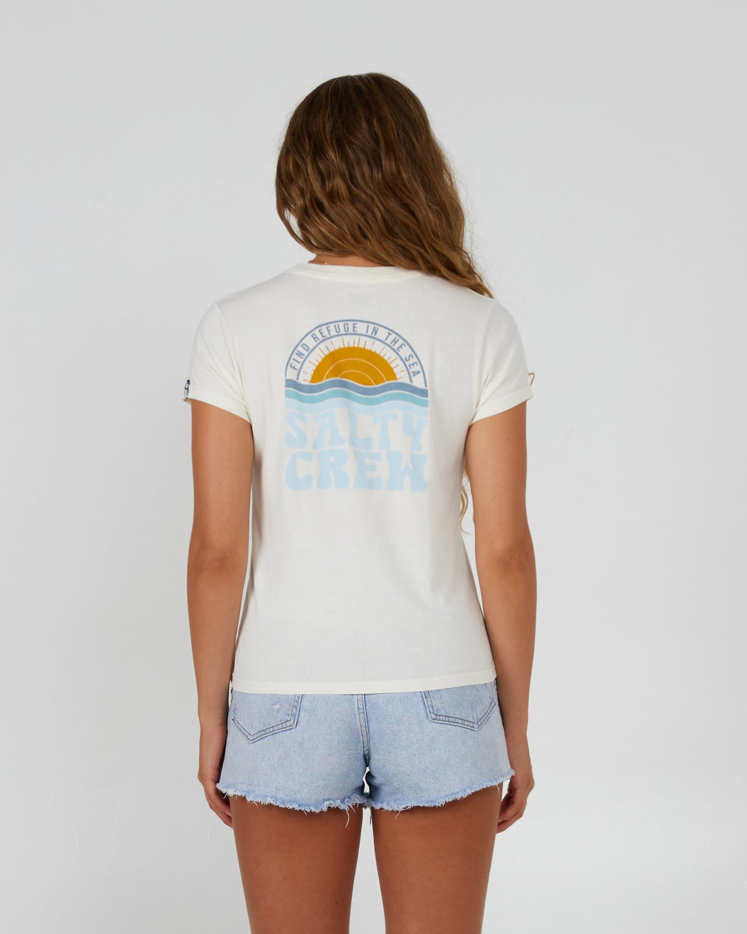 Salty Crew Dames - Sundown Modern Tee - Uit White