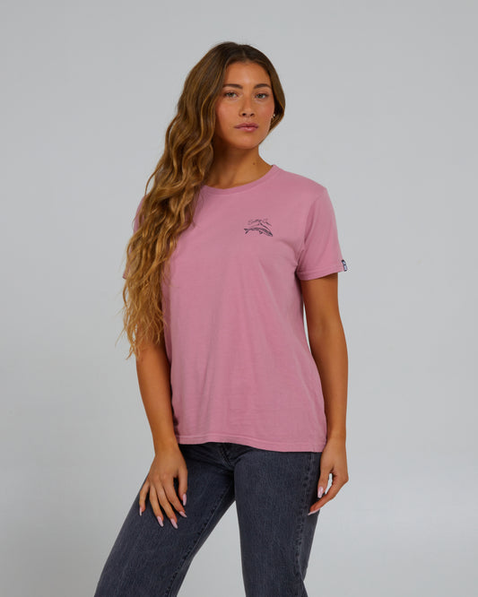 vooraanzicht van Love Bite Warm Lila Boyfriend Tee