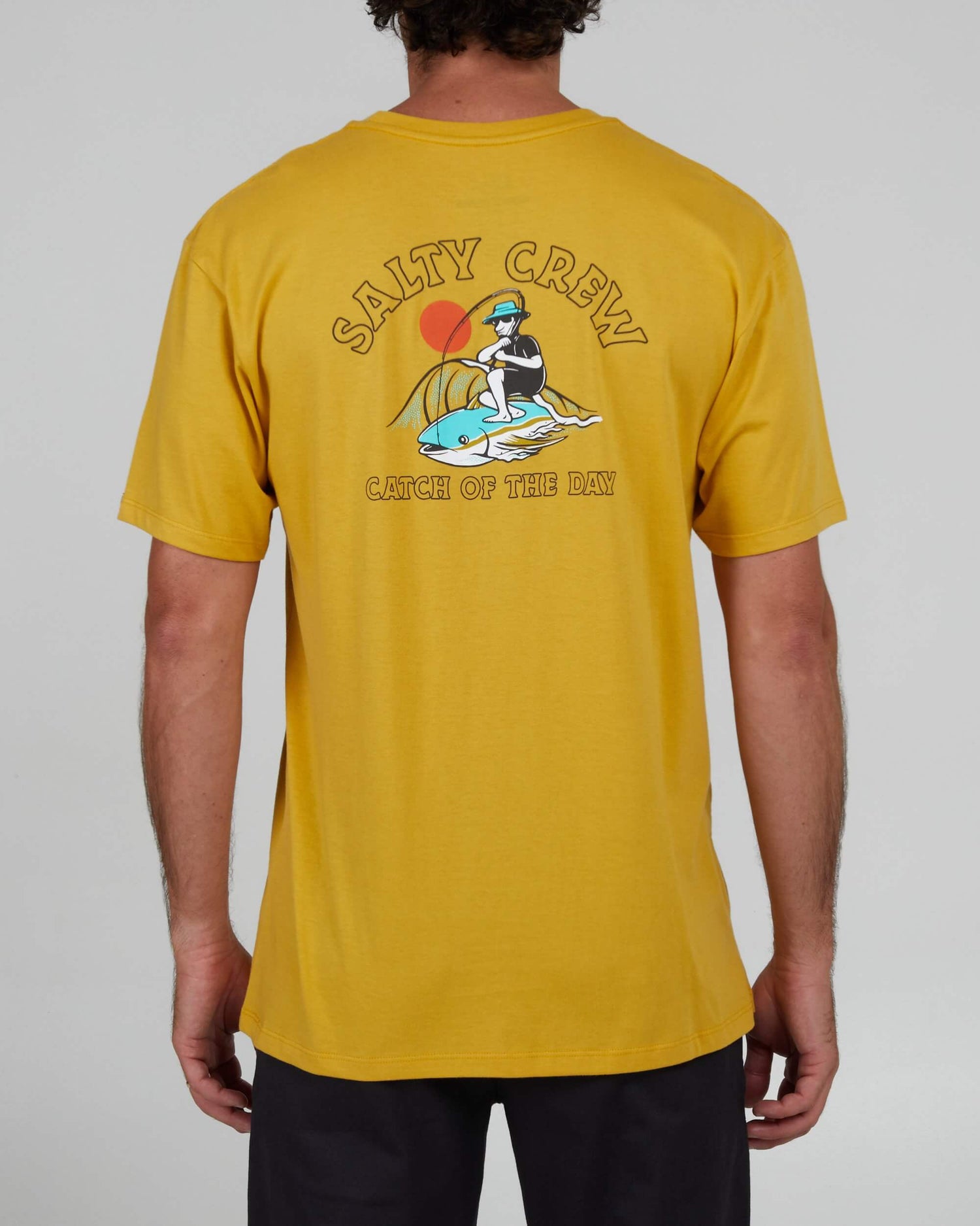 Salty Crew Hombres - Catch Of The Day Premium S/S T - Mostaza