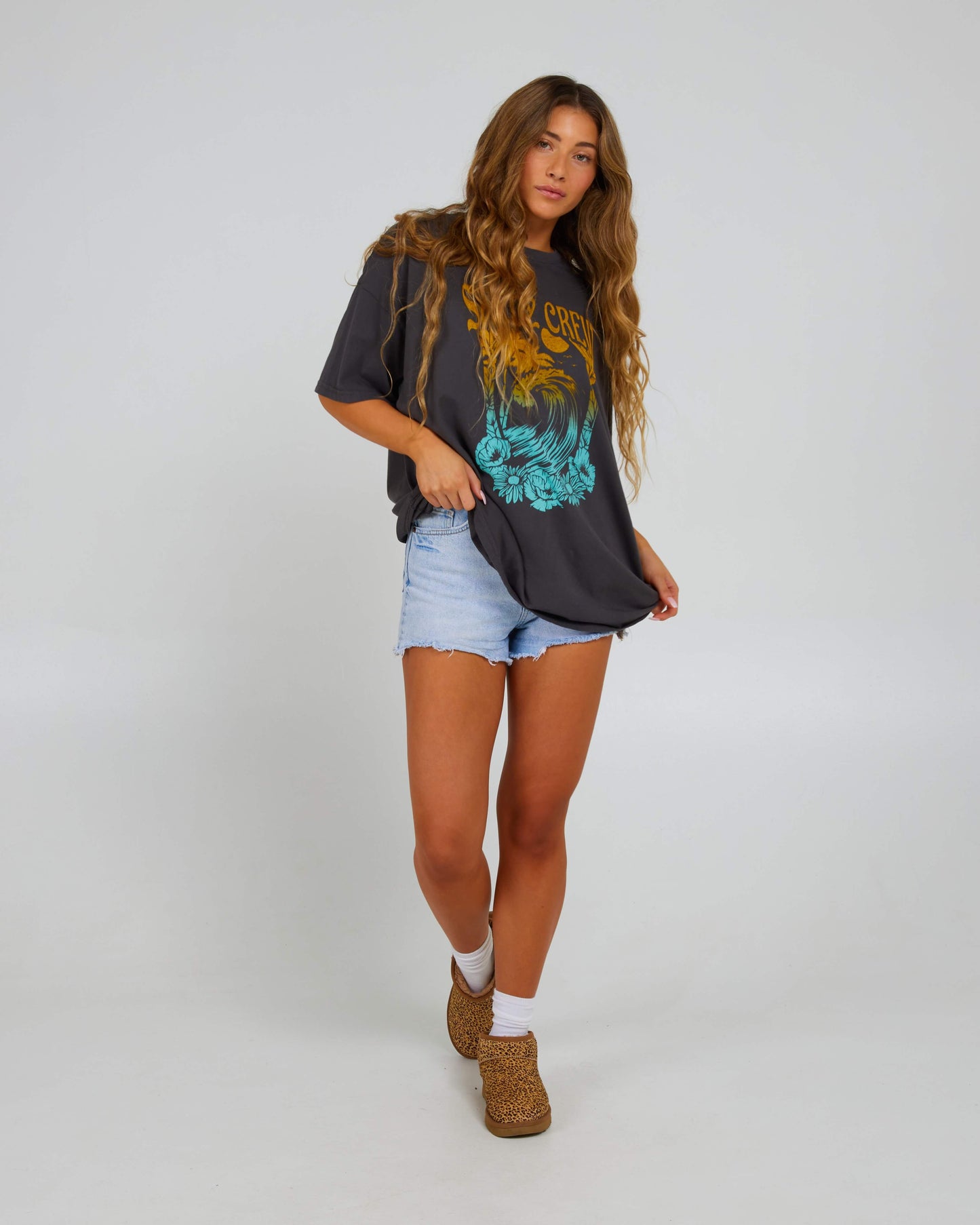 Salty Crew Mujer - Big Wave Cover Up Tee - Charcoal