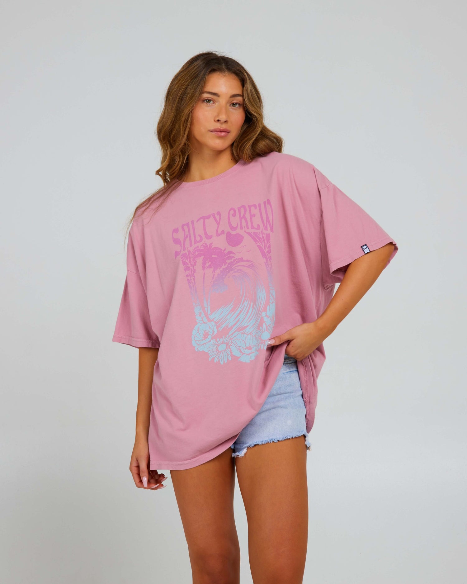 Salty Crew Mulher - Capa de proteção Big Wave Tee - Liliac quente