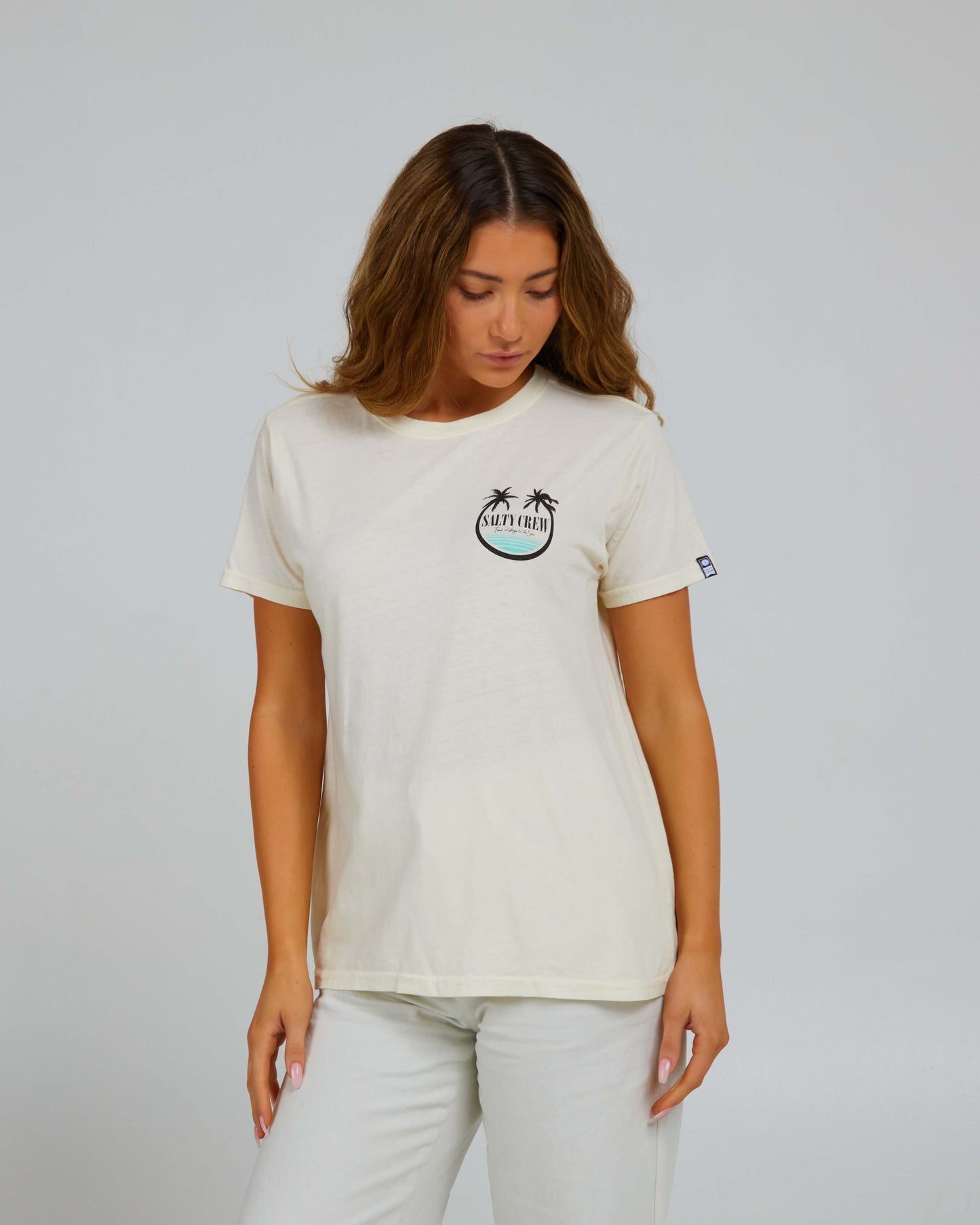 Salty Crew Mulheres - Shades Boyfriend Tee - Fora de moda White