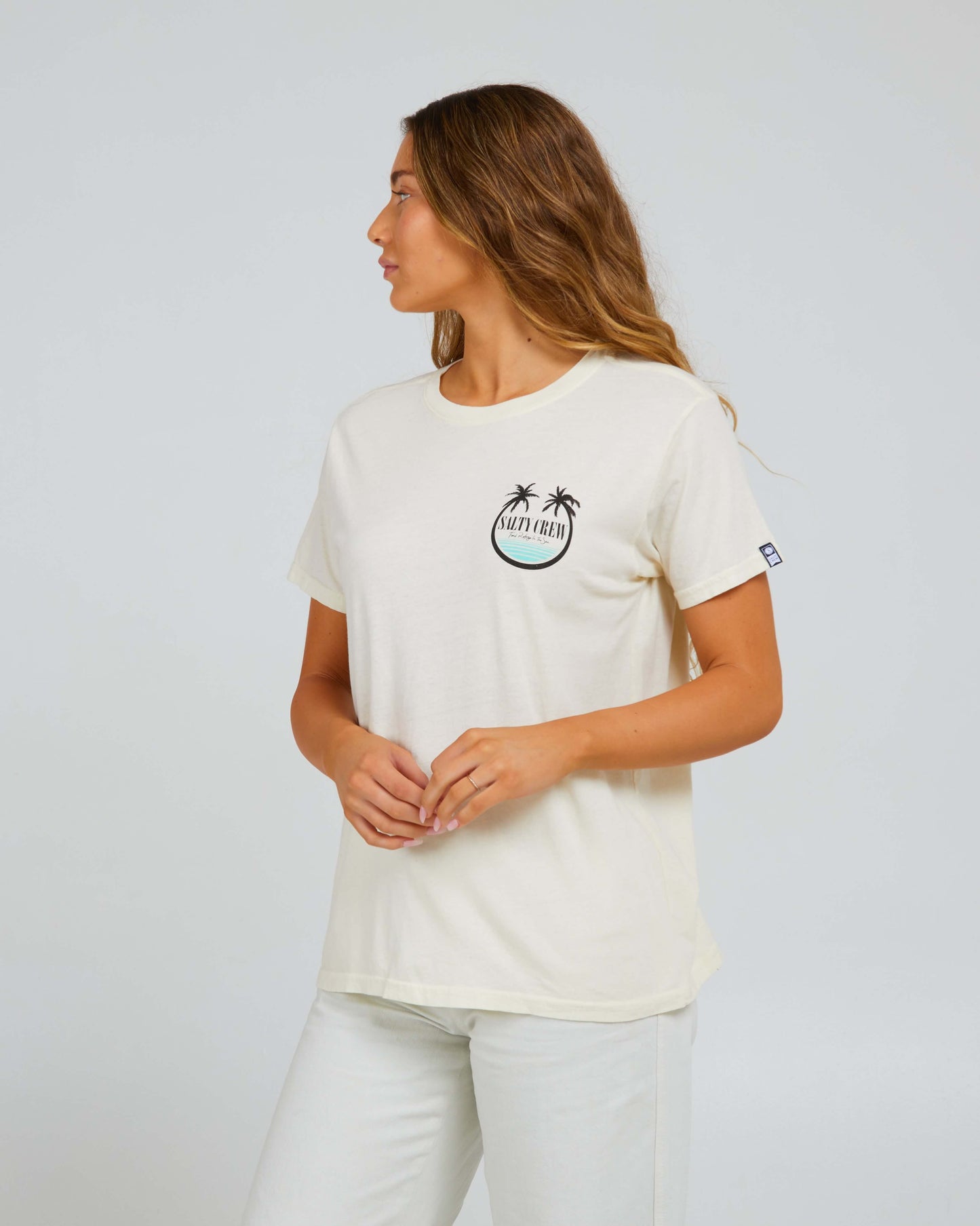 Salty Crew Mulheres - Shades Boyfriend Tee - Fora de moda White