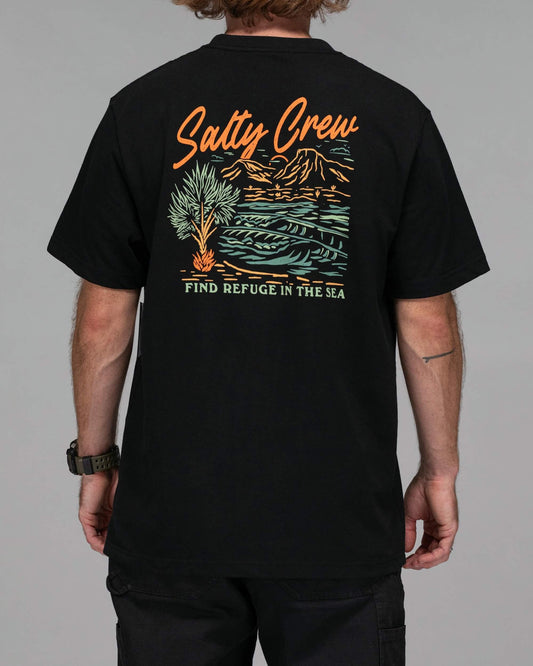 Salty crew T-SHIRTS S/S WESTERN WAVES PREMIUM S/S TEE - Black in Black