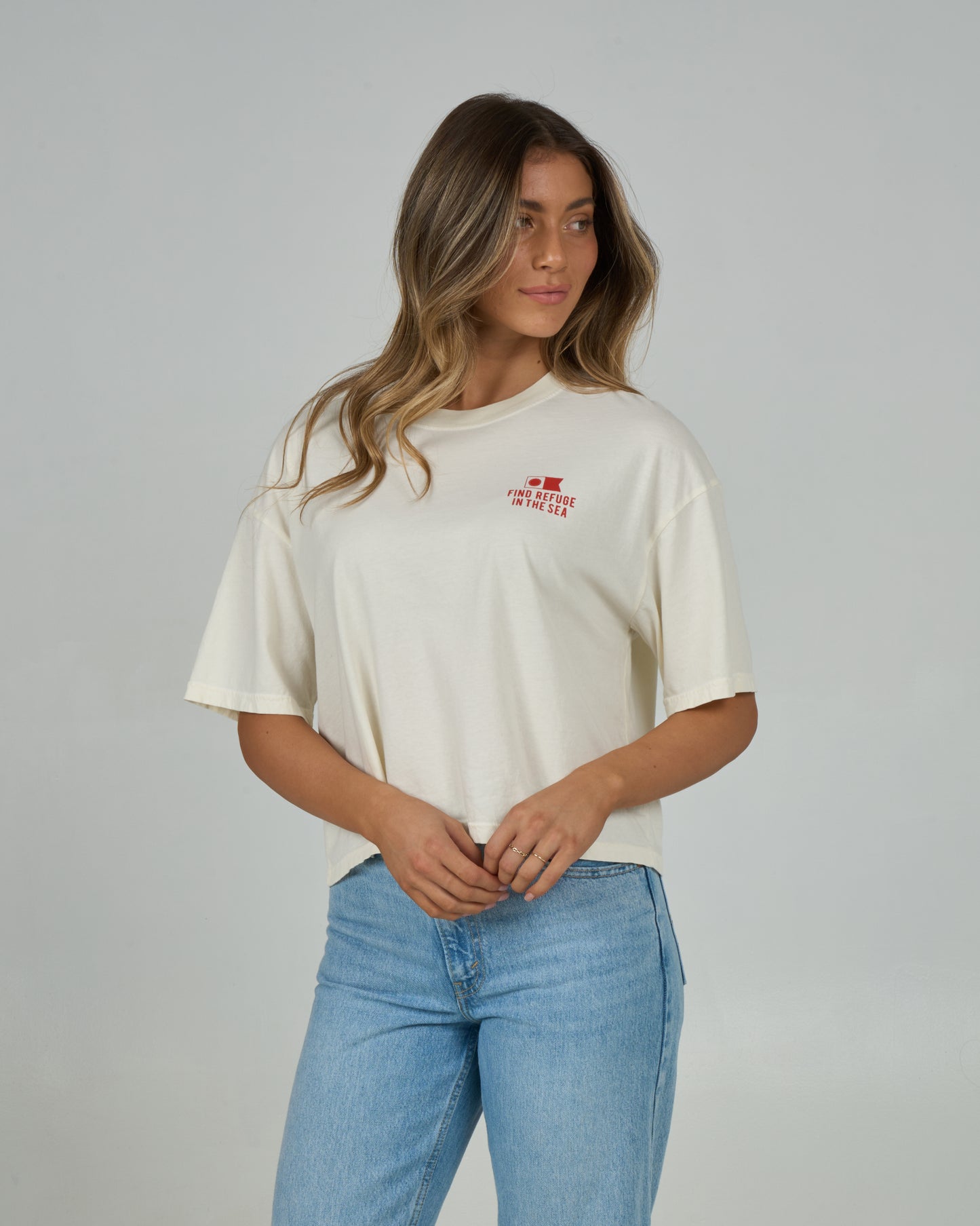 Fish Finder Skimmer Tee - Off White
