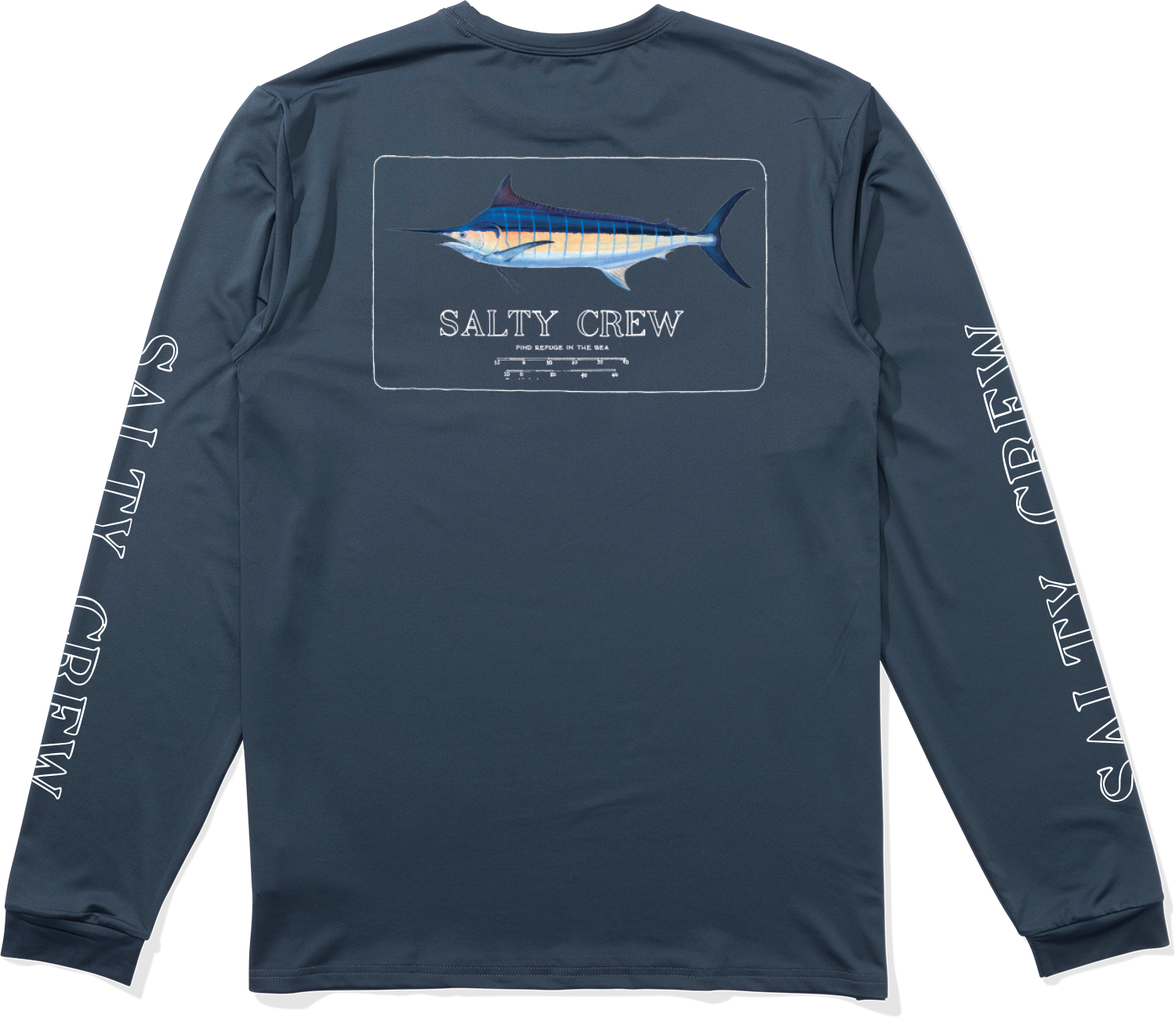 Marlin Mount Ls Tech Tee - Blue Fin