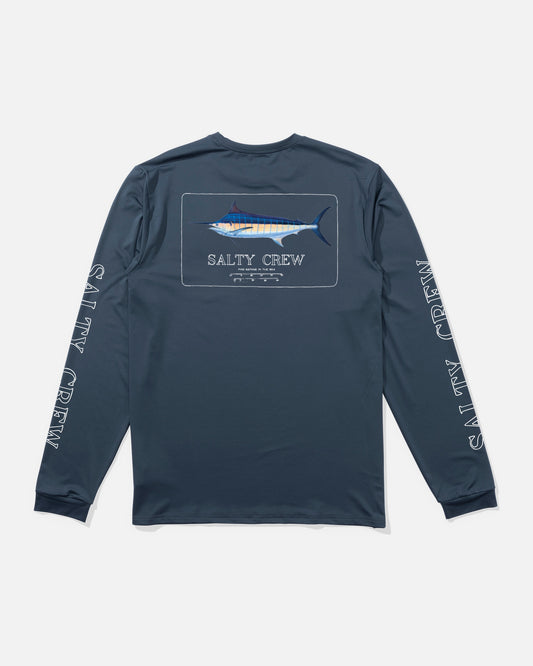 Blue Rogers Ls Tech Tee - Blue Fin