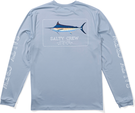 Marlin Mount Ls Tech Tee - Blue Fog