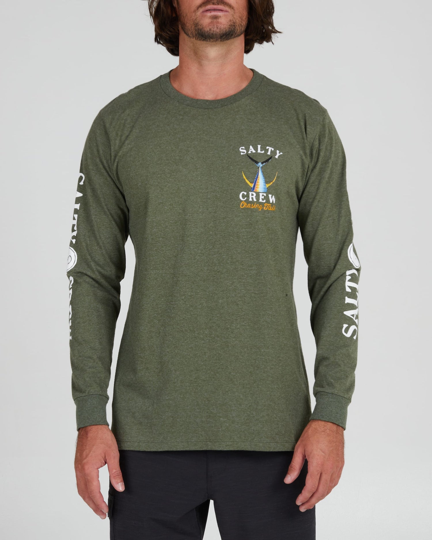 Salty crew T-SHIRTS L/S TAILED L/S - FOREST HEATHER in FOREST HEATHER