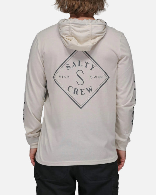 Salty crew TECH TEES Tippet Pocket Hood Tech Tee - Natural Upf 40+ in Natural