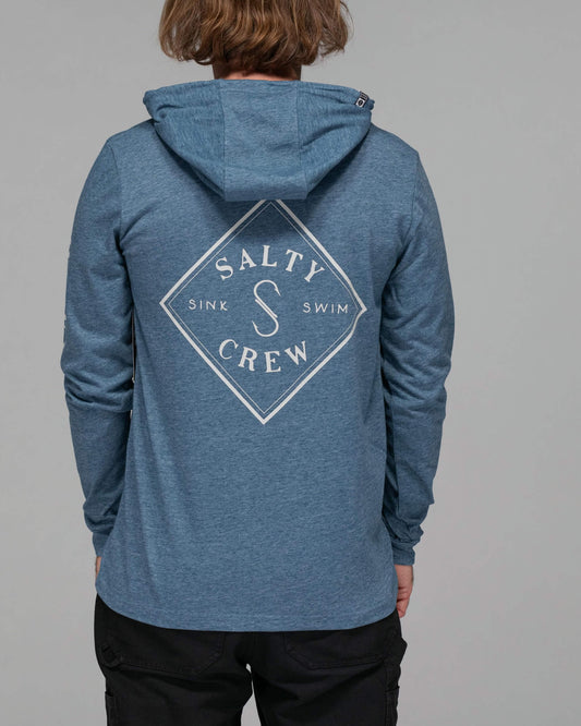 Salty crew TECH T-shirts Tippet Pocket Hood Tech Tee - Leisteen Upf 40+ in LEISTEEN