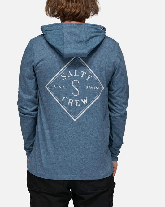 Salty crew TECH TEES Tippet Pocket Hood Tech Tee - Slate Upf 40+ in SLATE