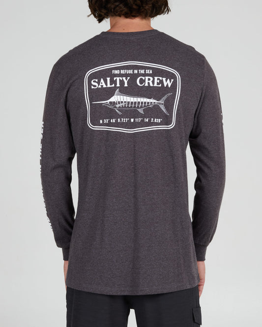 Salty crew T-HIRTS L/S STEALTH STANDAARD L/S TEE - CHARCOAL HEATHER  in CHARCOAL HEATHER