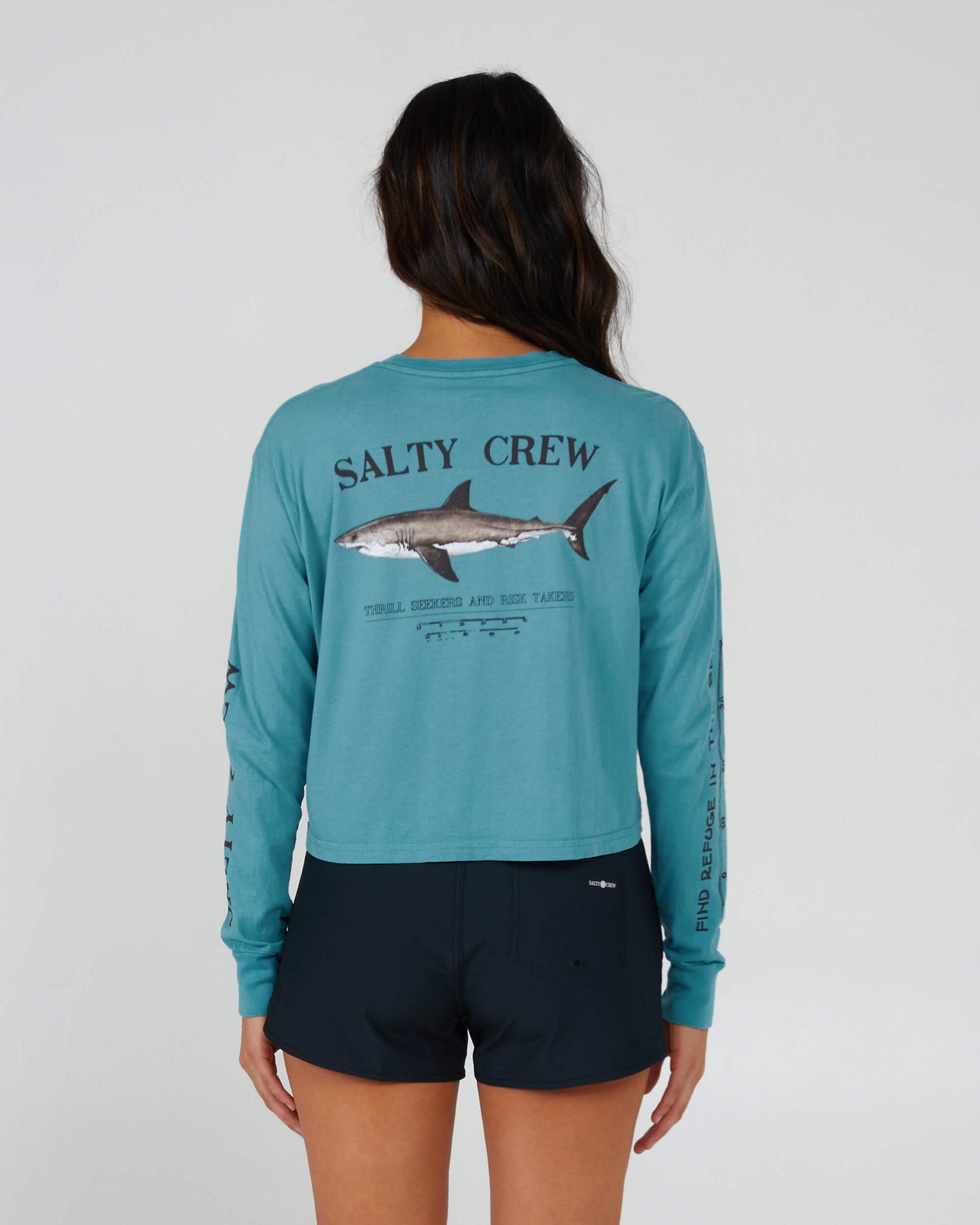 Salty Crew Womens - Bruce Long Sleeve Crop - Sea Green