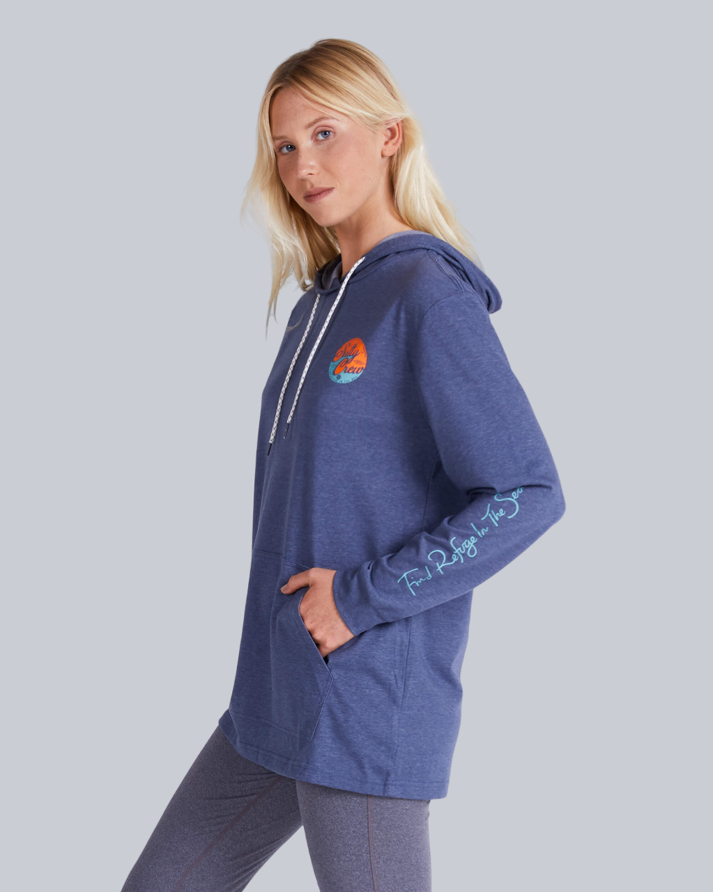 Club Salty Navy Mid Weight  Hoody UPF 40+