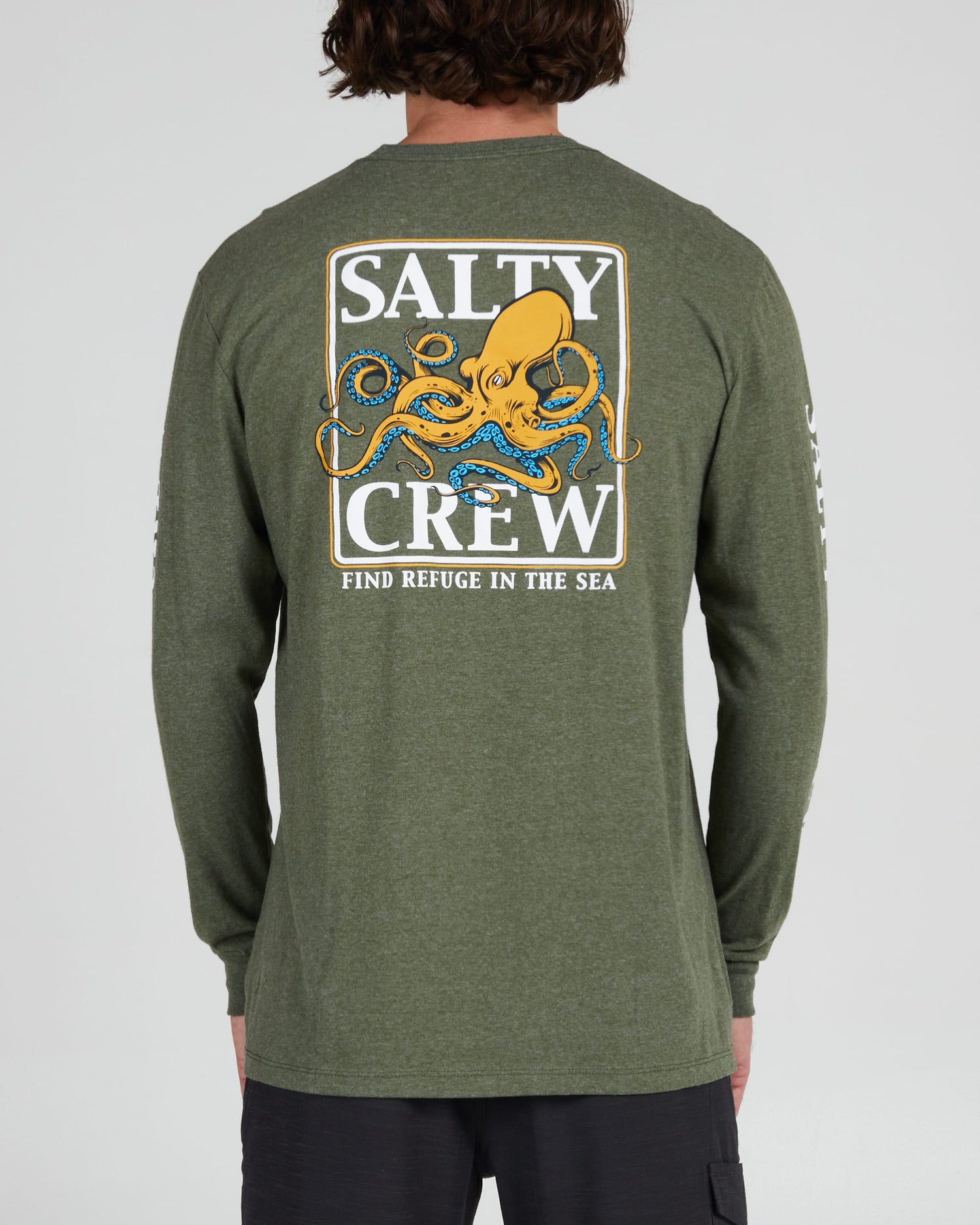 Salty crew T-SHIRTS L/S INK SLINGER STANDARD L/S TEE - FOREST HEATHER in FOREST HEATHER