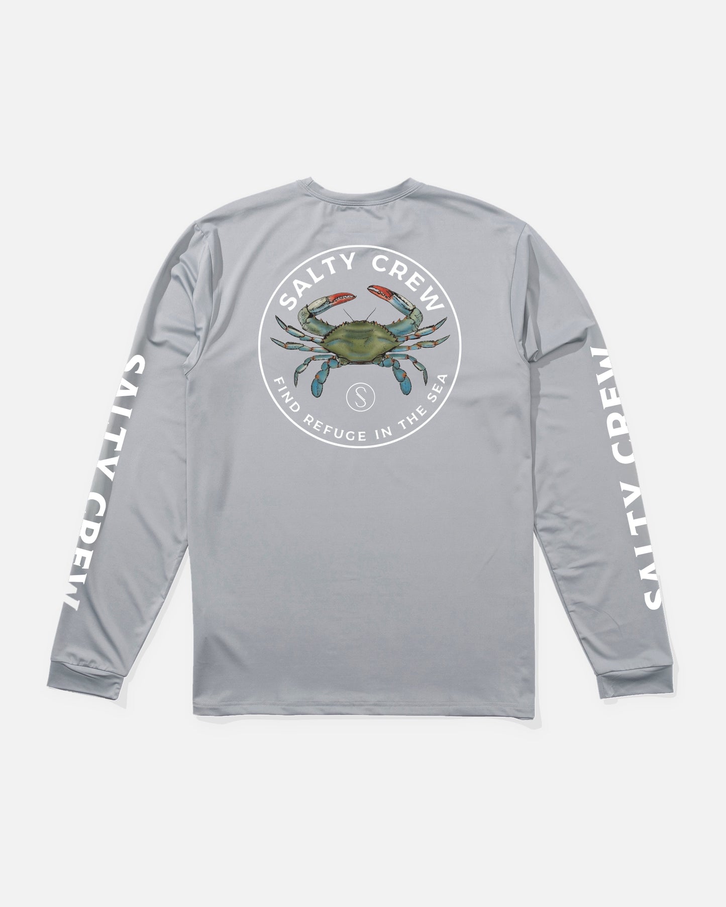 Blue Crabber Ls Sunshirt - Silver