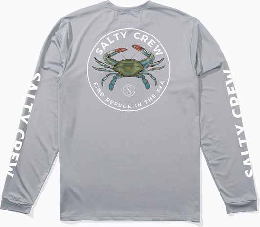 Blue Crabber L/S Sunshirt - Silver