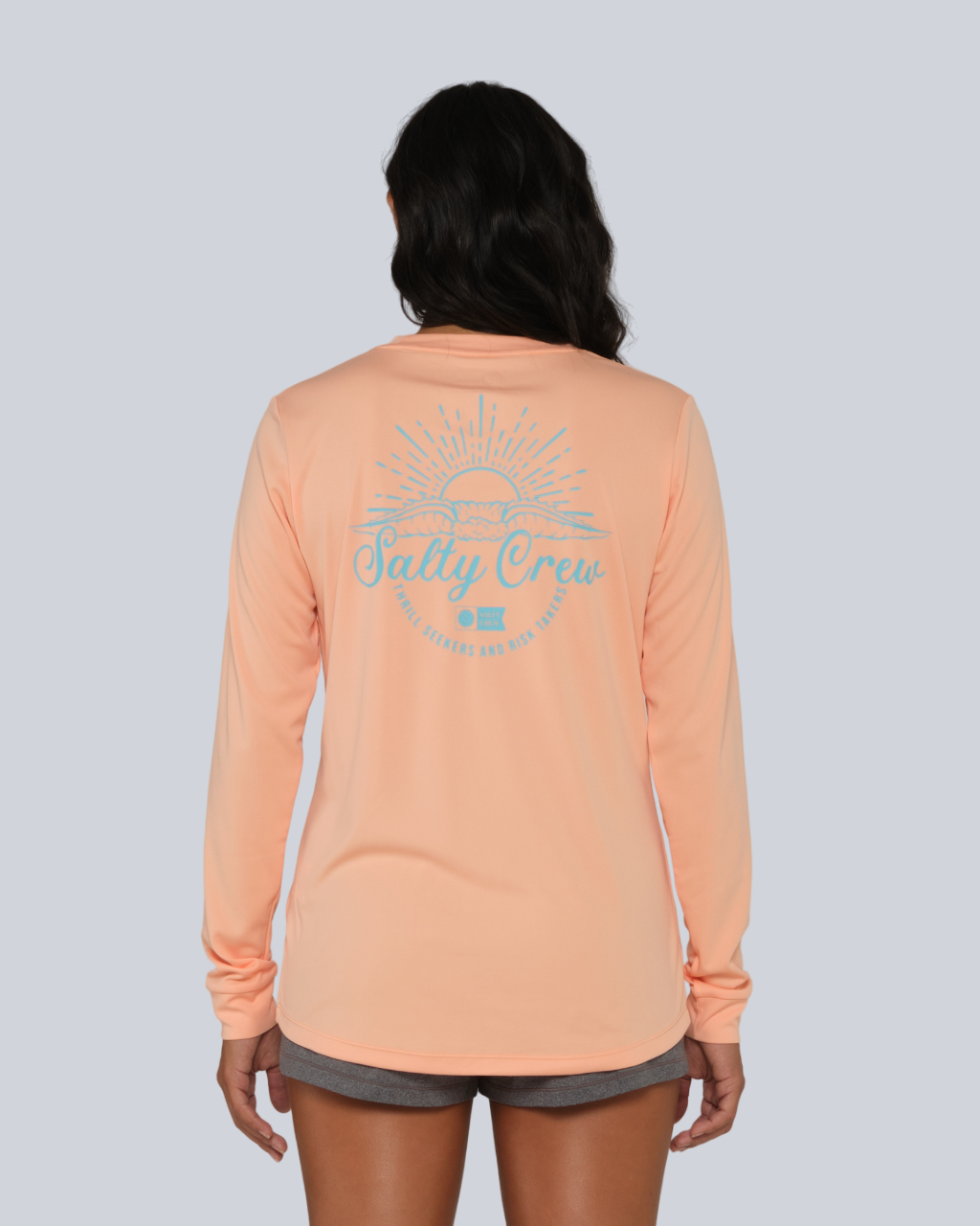 Camiseta solar Sun Rays L/S - Albaricoque UPF 50+