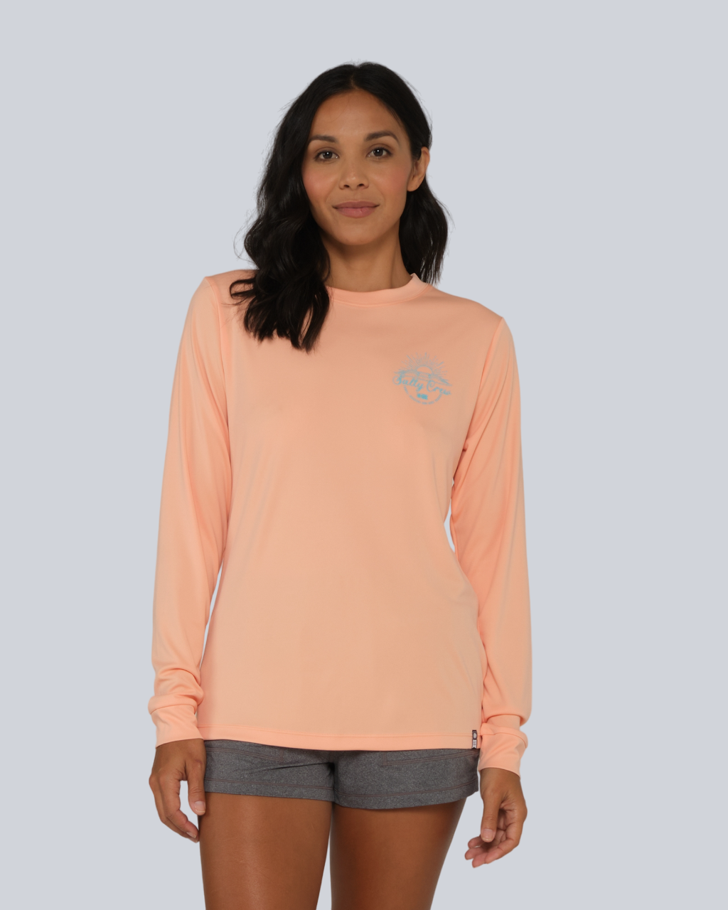 Camiseta solar Sun Rays L/S - Albaricoque UPF 50+